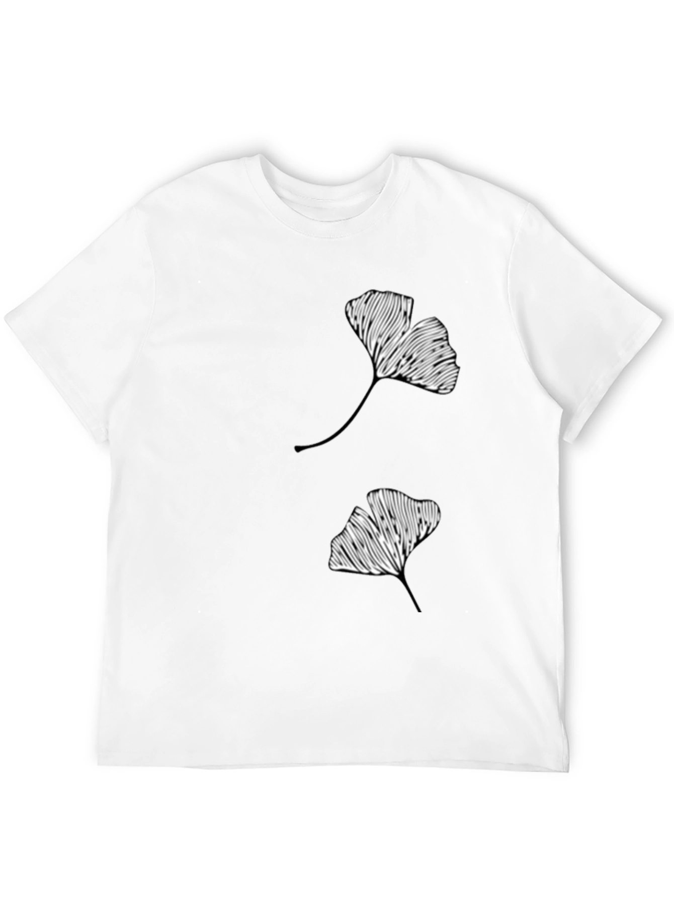 Black Black Ginkgo Leaf Graphic T-Shirt view 12