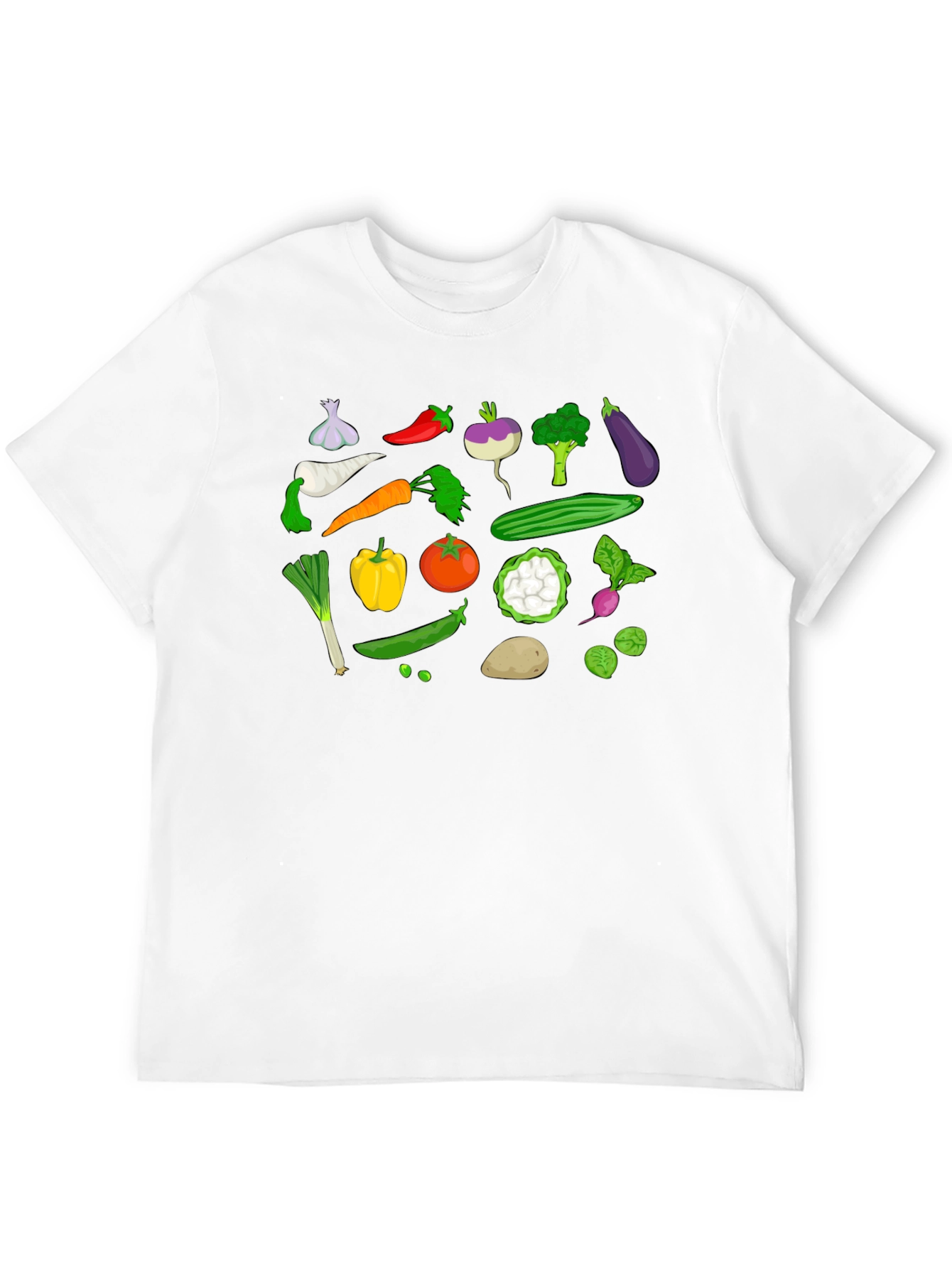 Black Vegetable Print Black T-Shirt view 12