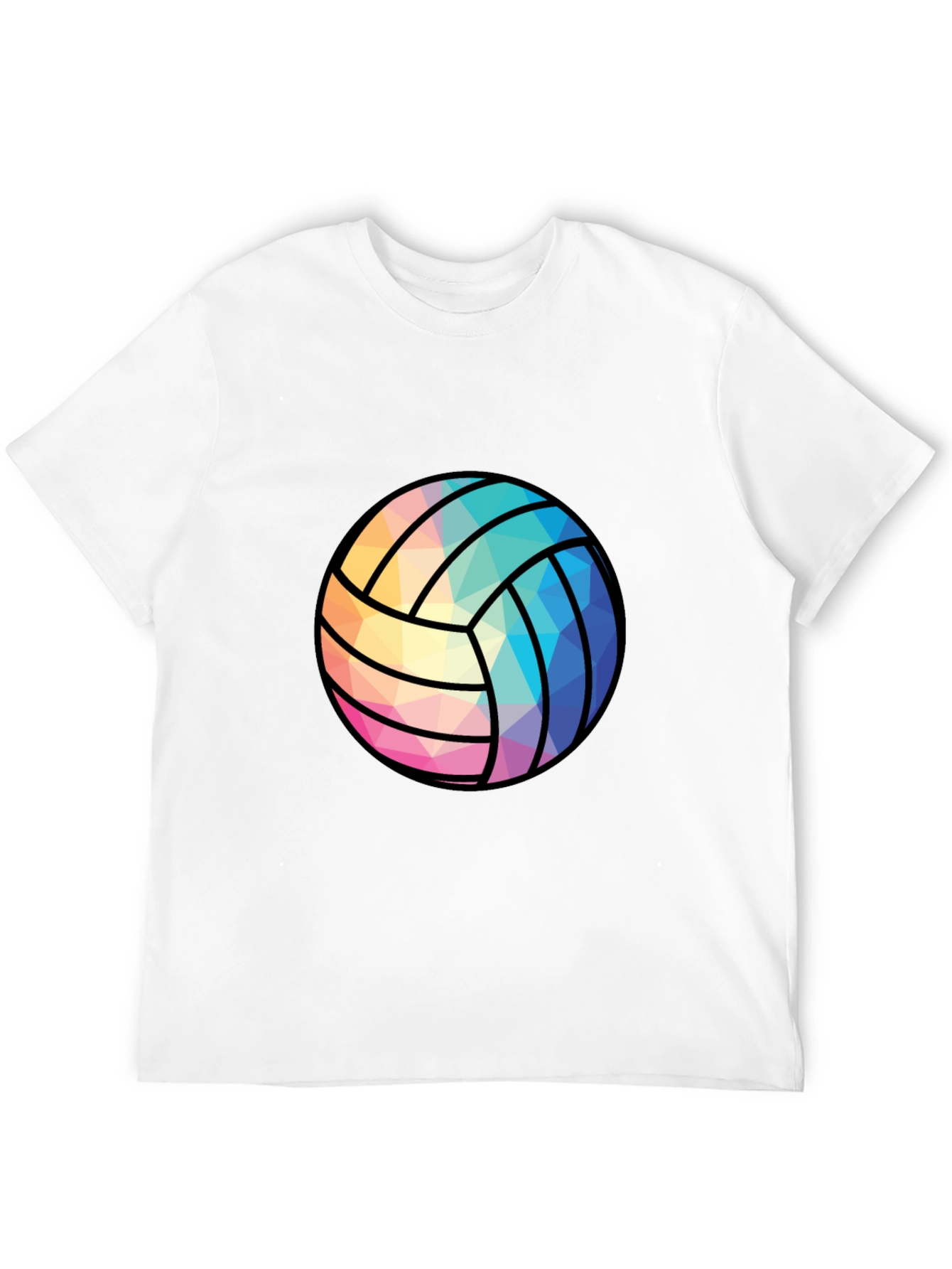 Black Geometric Volleyball Graphic Tee - Black view 12