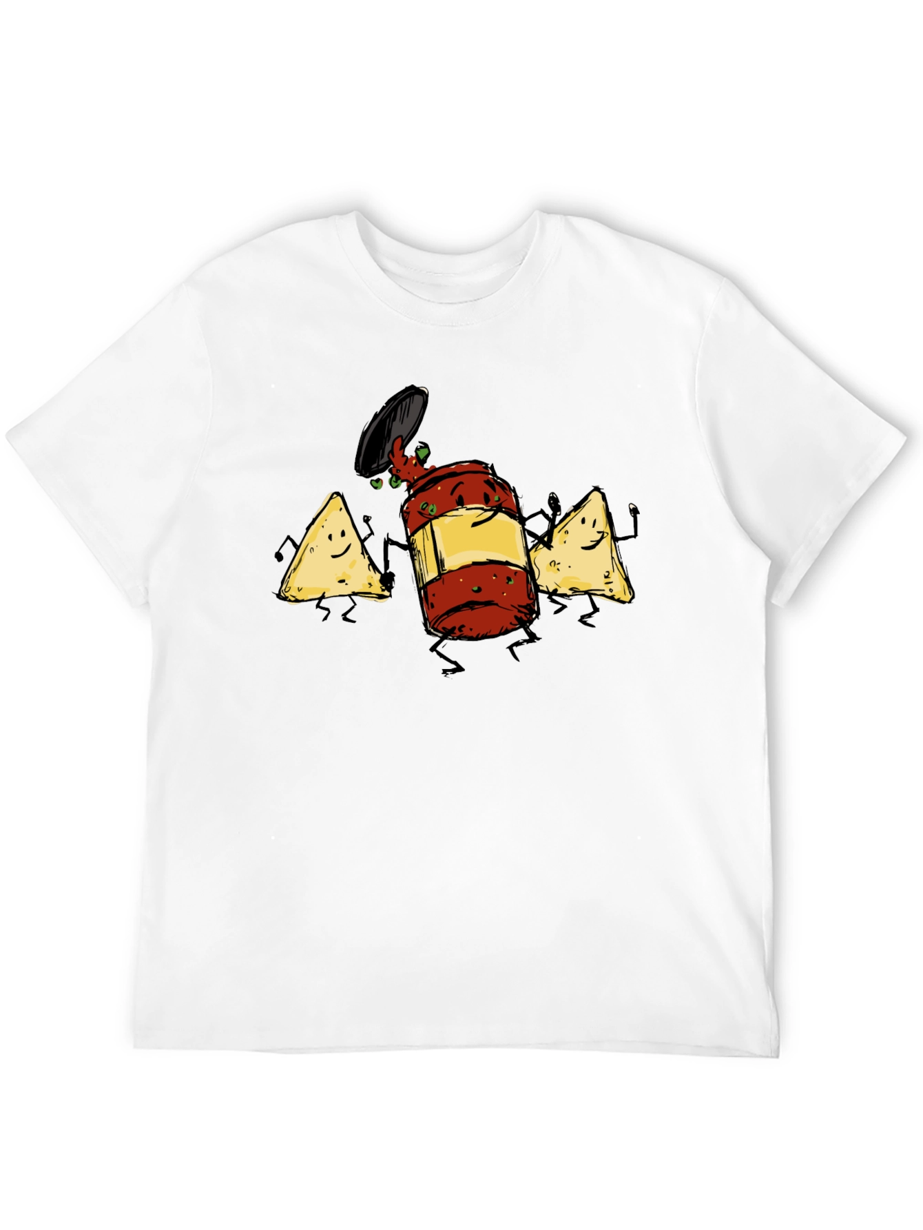 Black Funny Nachos & Salsa T-Shirt view 12