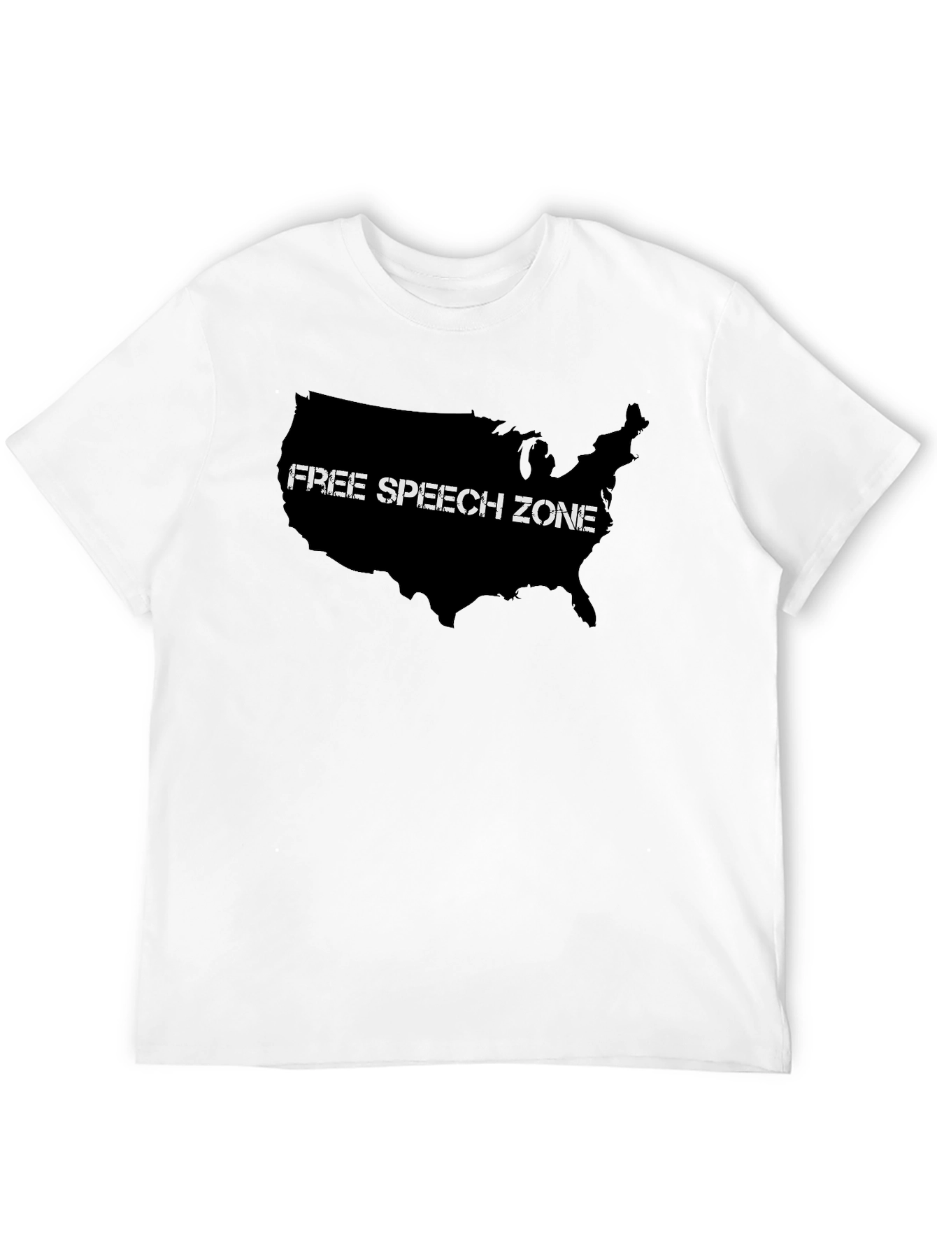 Black Free Speech Zone USA Map T-Shirt view 12