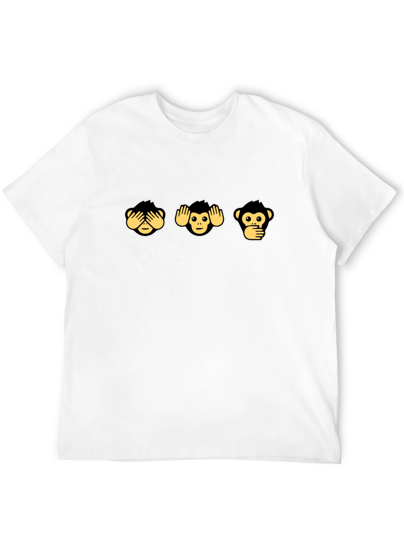 Black Three Wise Monkeys Graphic Tee - Hear, See, Speak No Evil view 12