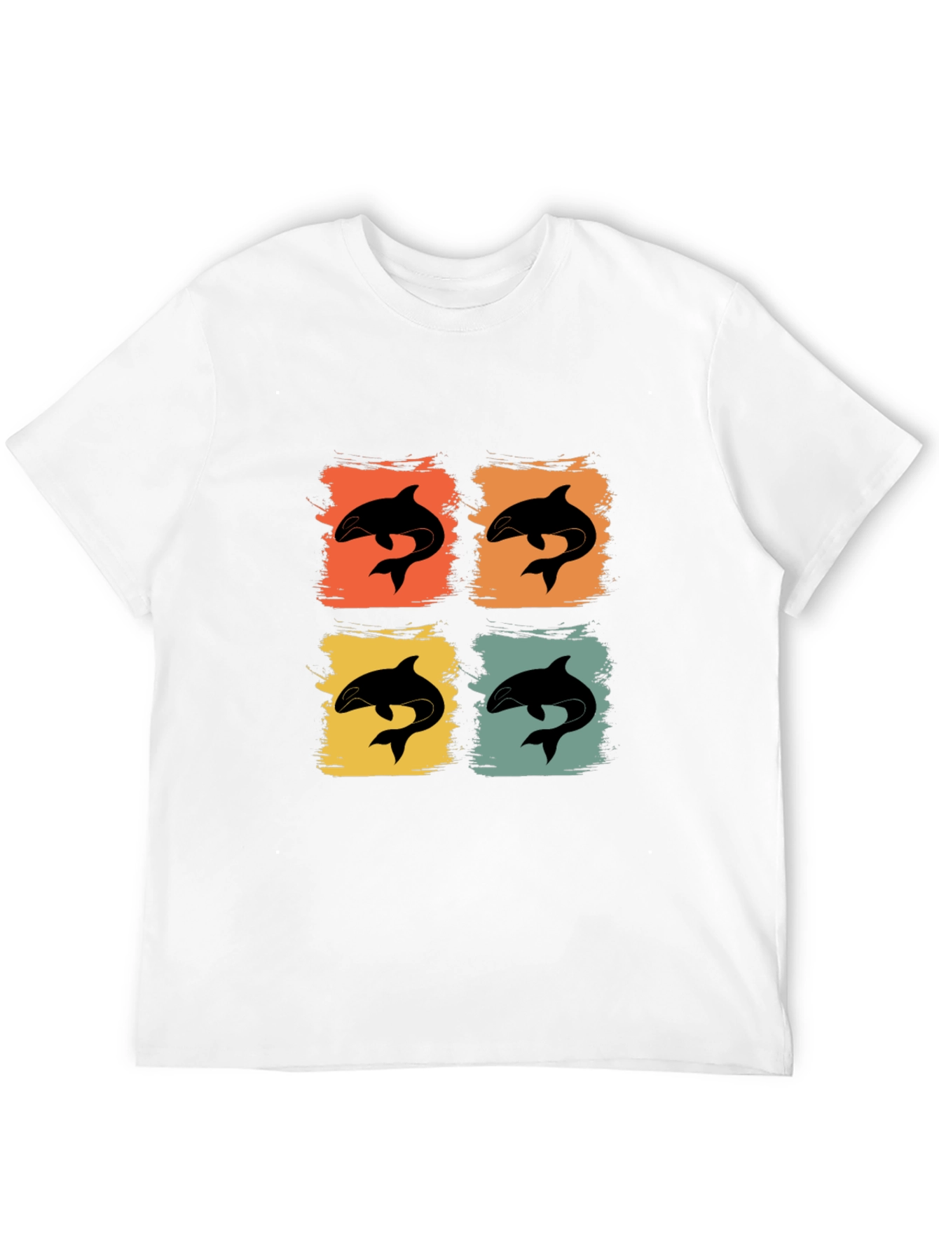 Black Retro Dolphin Orca T-Shirt - Grunge Graphic Tee view 12