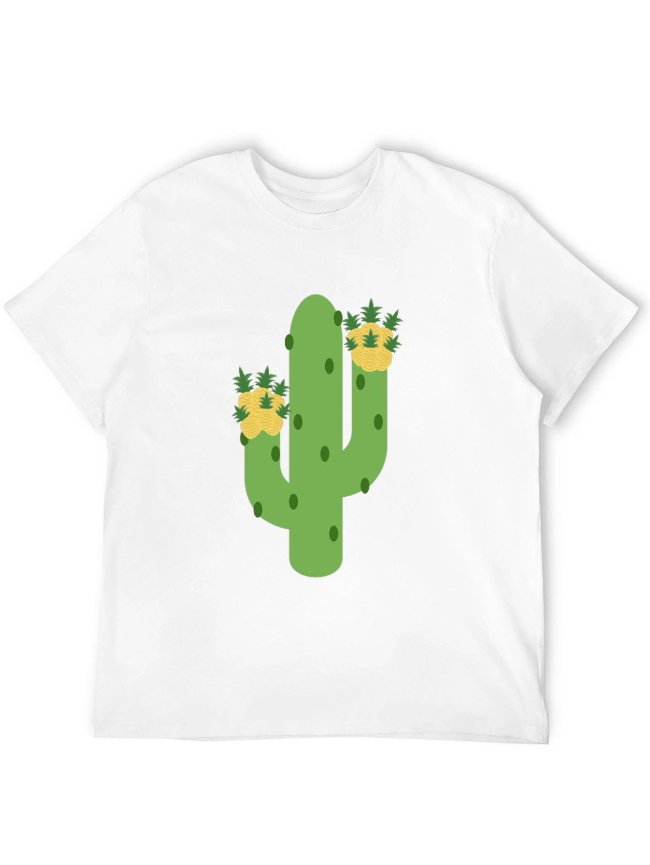 Black Cactus & Pineapple Tee - Whimsical Graphic Print view 12