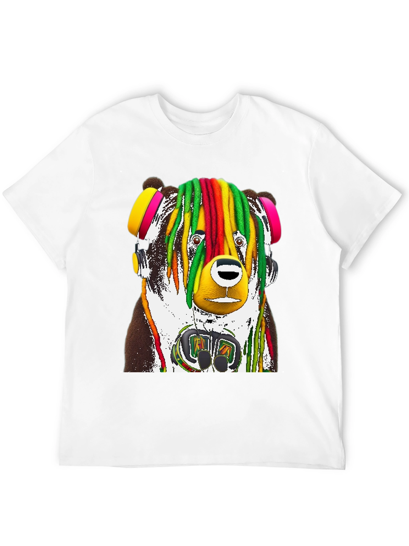 Black Rasta Bear Graphic Tee - Unique Design view 12