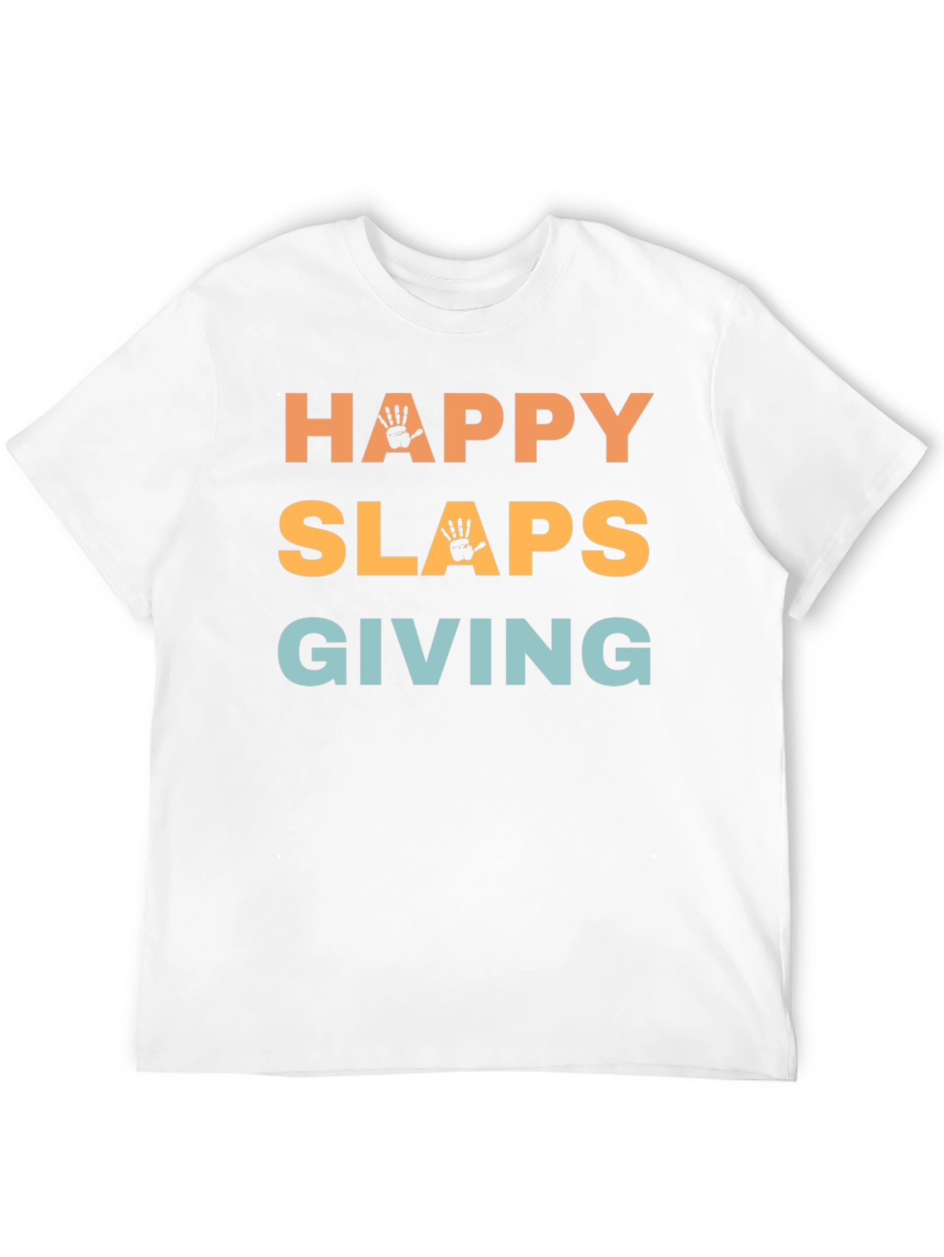 Black Happy Slaps Giving Black T-Shirt Novelty view 12