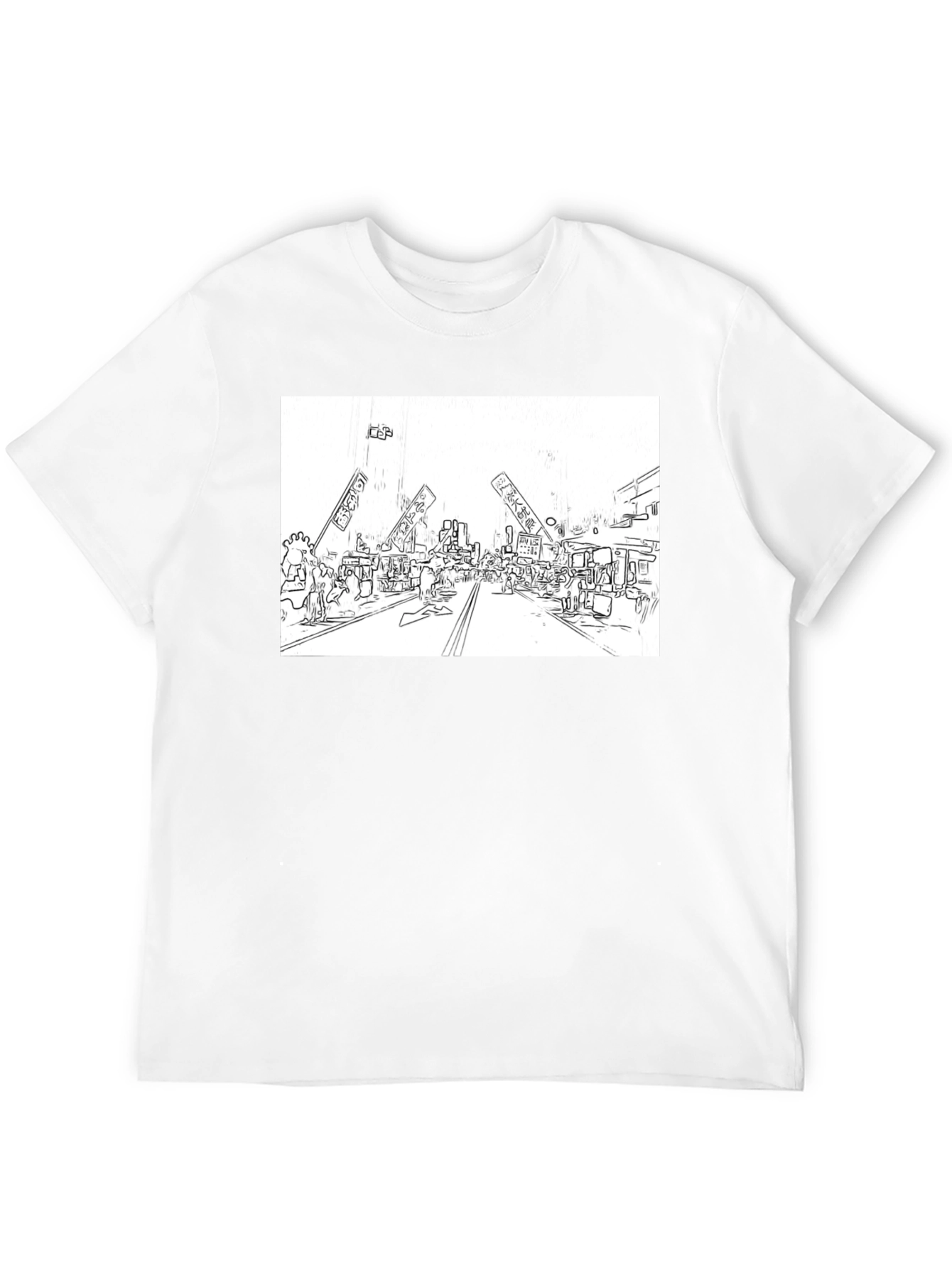 Black Black T-Shirt with Market Sketch Graphic view 12
