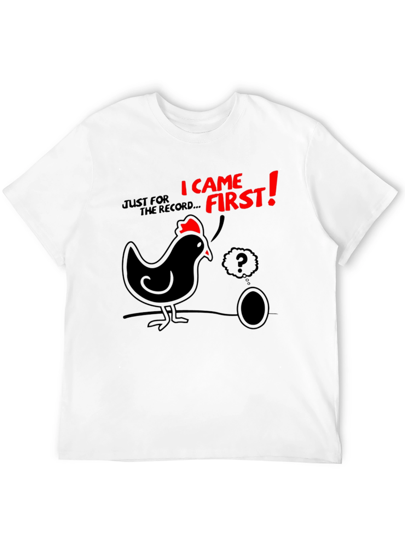 Black Funny Chicken & Egg T-Shirt - Who Came First? view 12