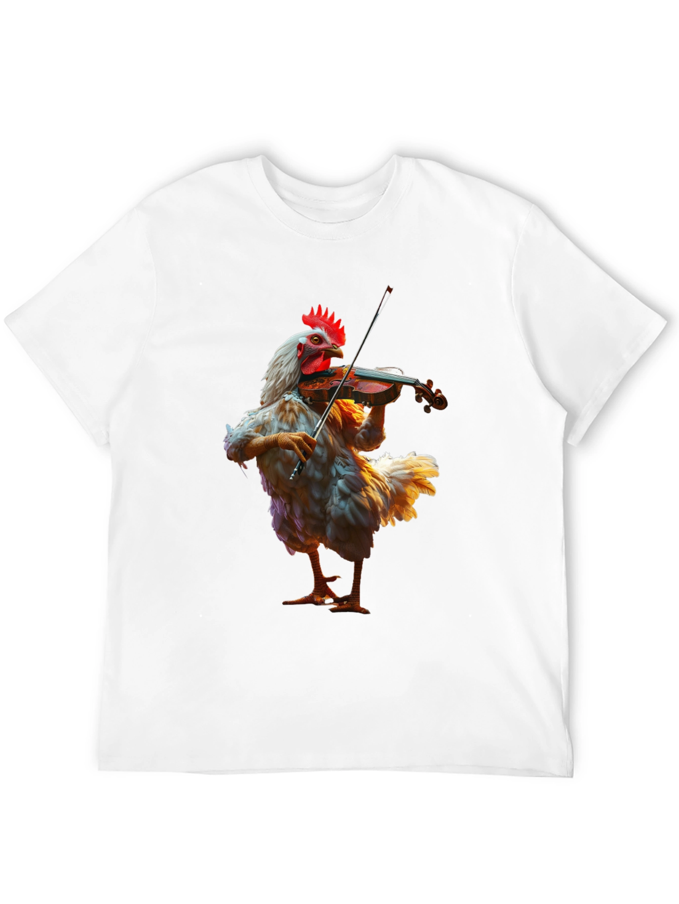 Black Chicken Playing Violin T-Shirt view 12