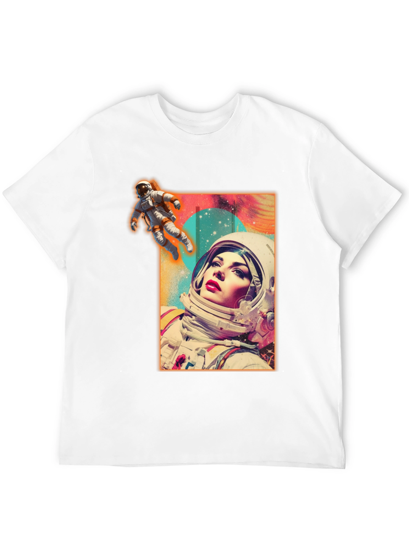 Black Astronaut Woman Graphic Tee - Stylish Space Design view 12