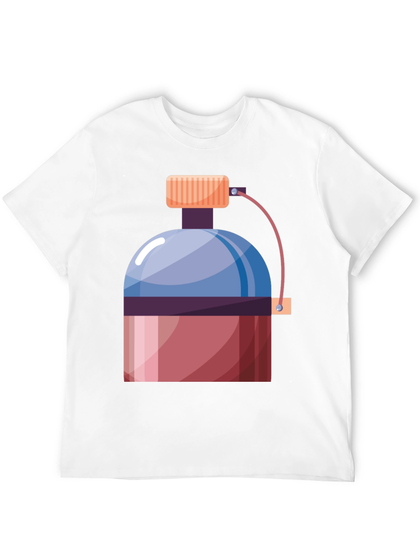 Black Fun Graphic Tee - Cartoon Water Bottle Black T-Shirt view 12