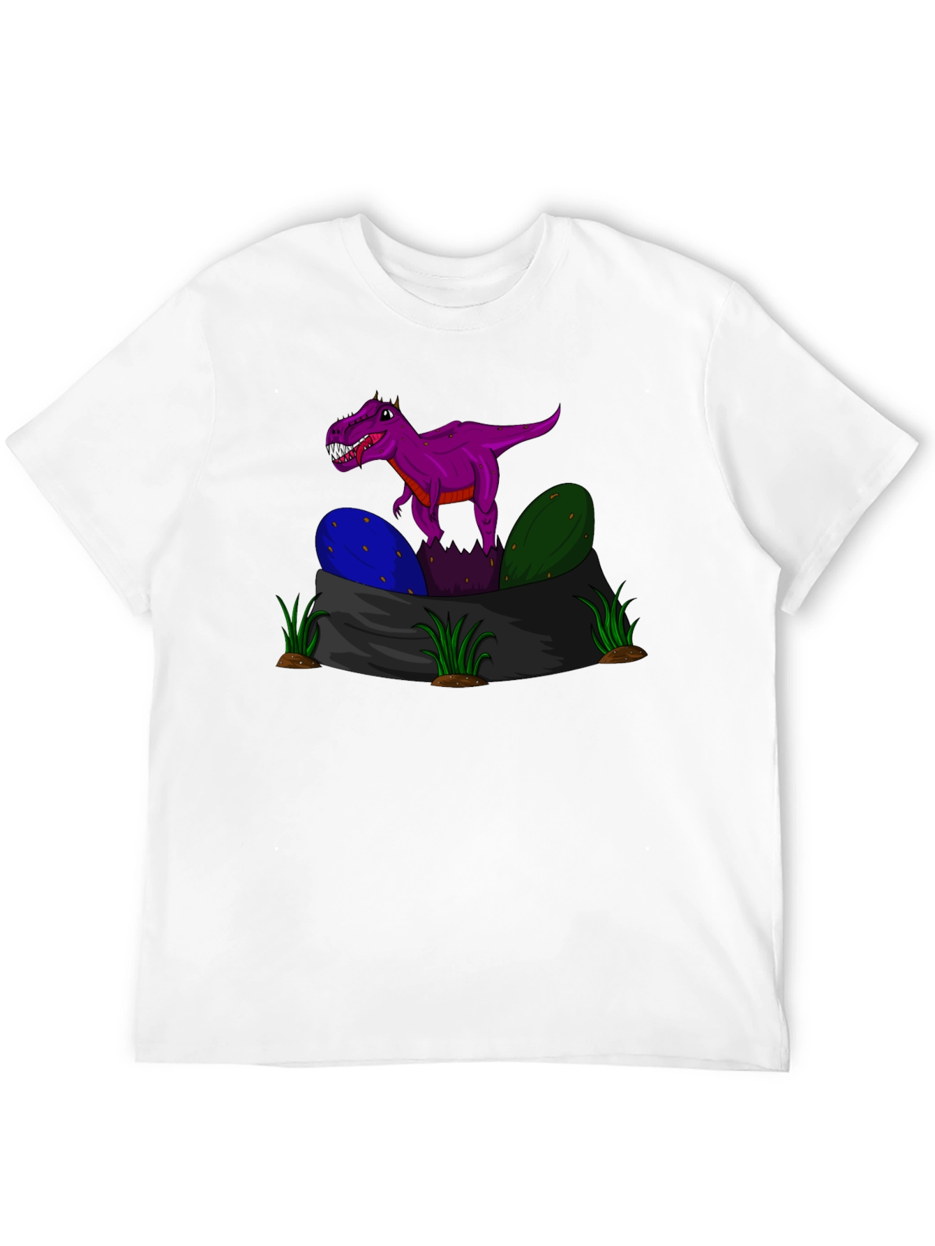 Black Dino Hatchling T-Shirt - Purple Rex Graphic Tee view 12