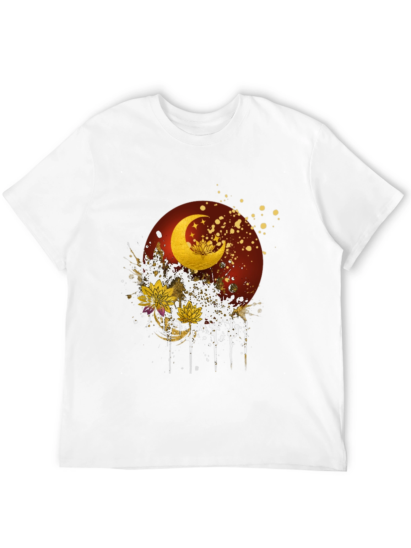 Black Celestial Moon & Lotus Graphic Tee view 12