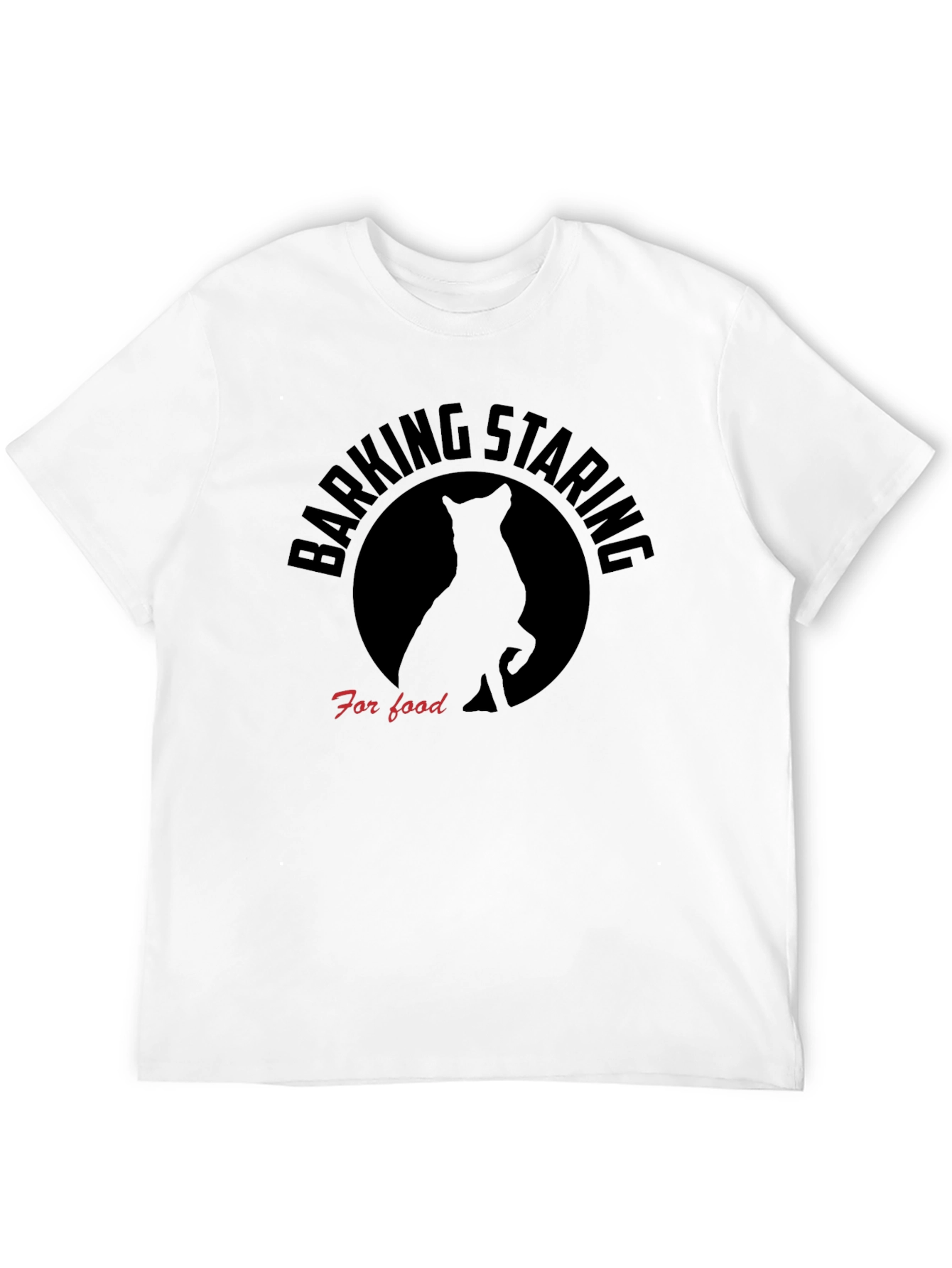 Black Barking Staring for Food Graphic Tee view 12