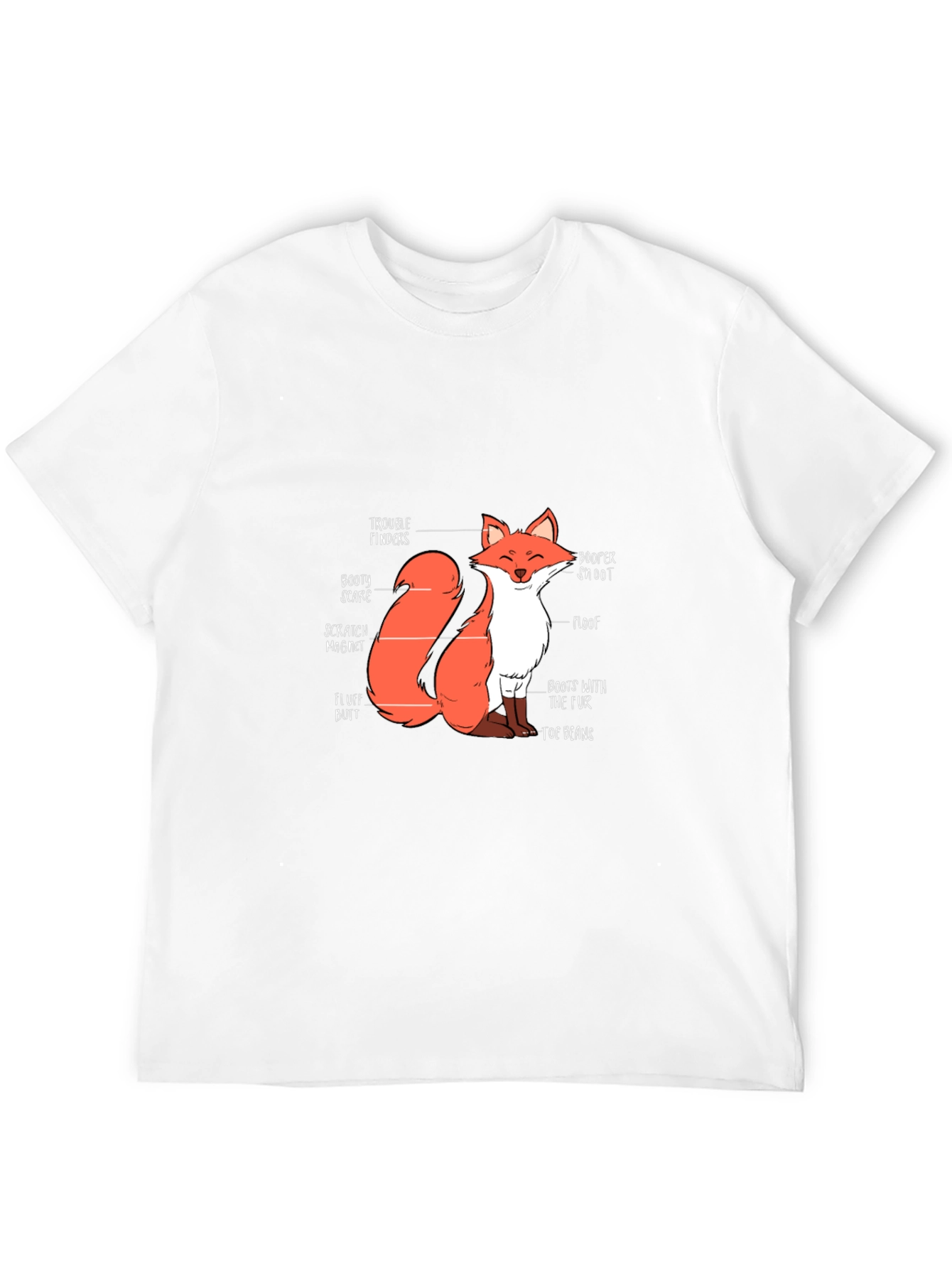 Black Anatomy of a Fox Funny Black T-Shirt view 12
