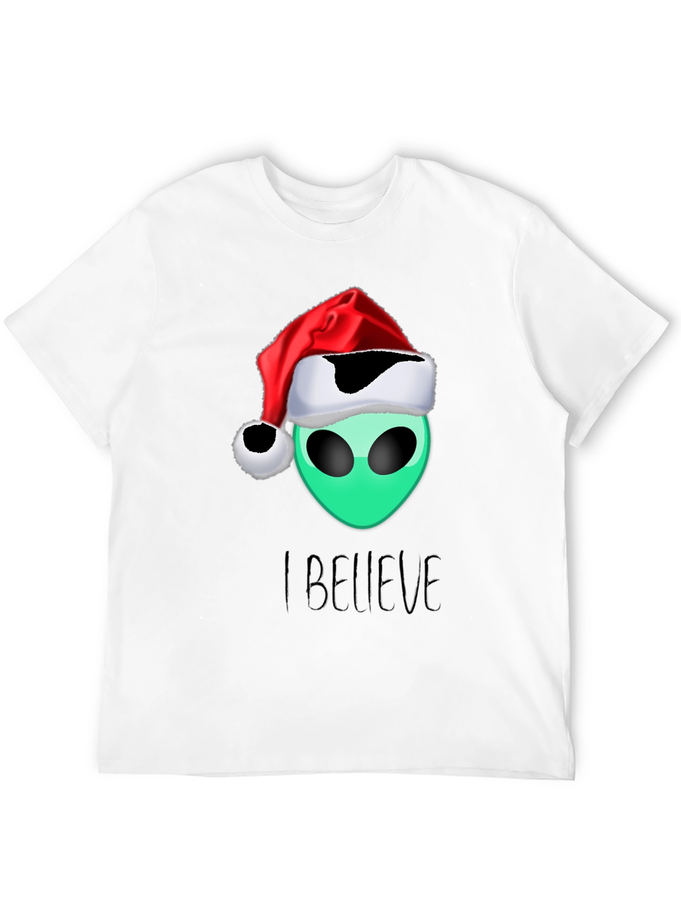 Alien Christmas T-Shirt - I Believe Holiday Tee - 12