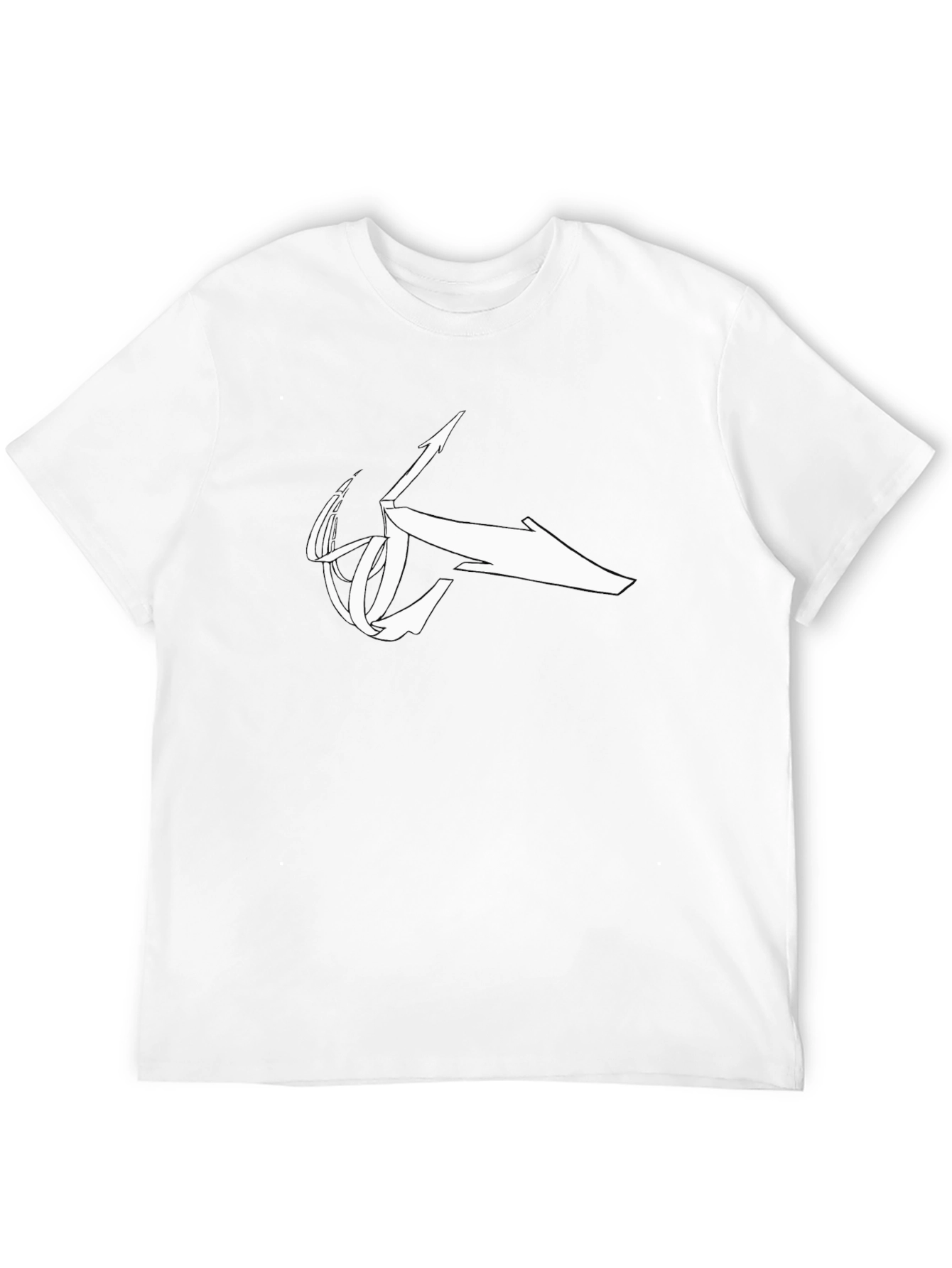 Black Black T-Shirt with Abstract White Logo view 12