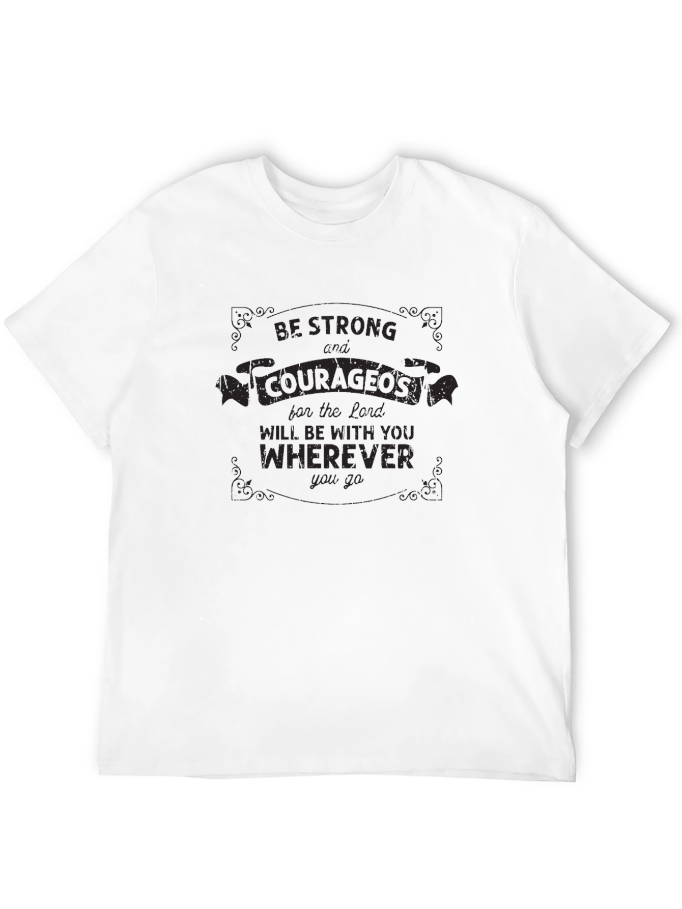 Black Be Strong and Courageous Graphic Tee view 12