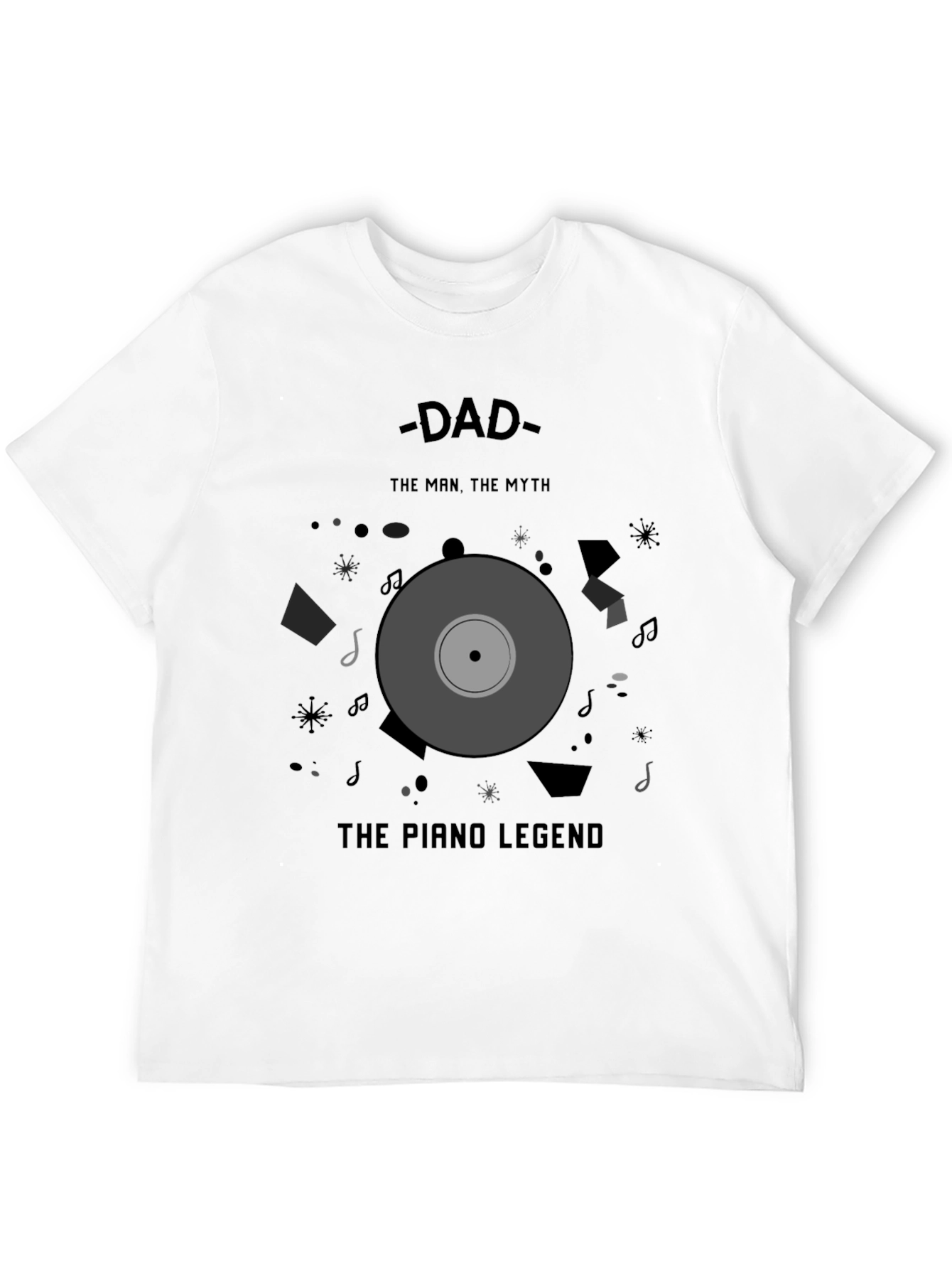 Black Dad Piano Legend T-Shirt - Man, Myth, Legend view 12