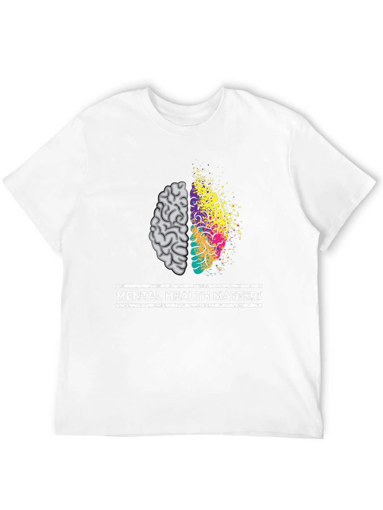 Black Mental Health Matters Brain Graphic Tee - Unisex view 12