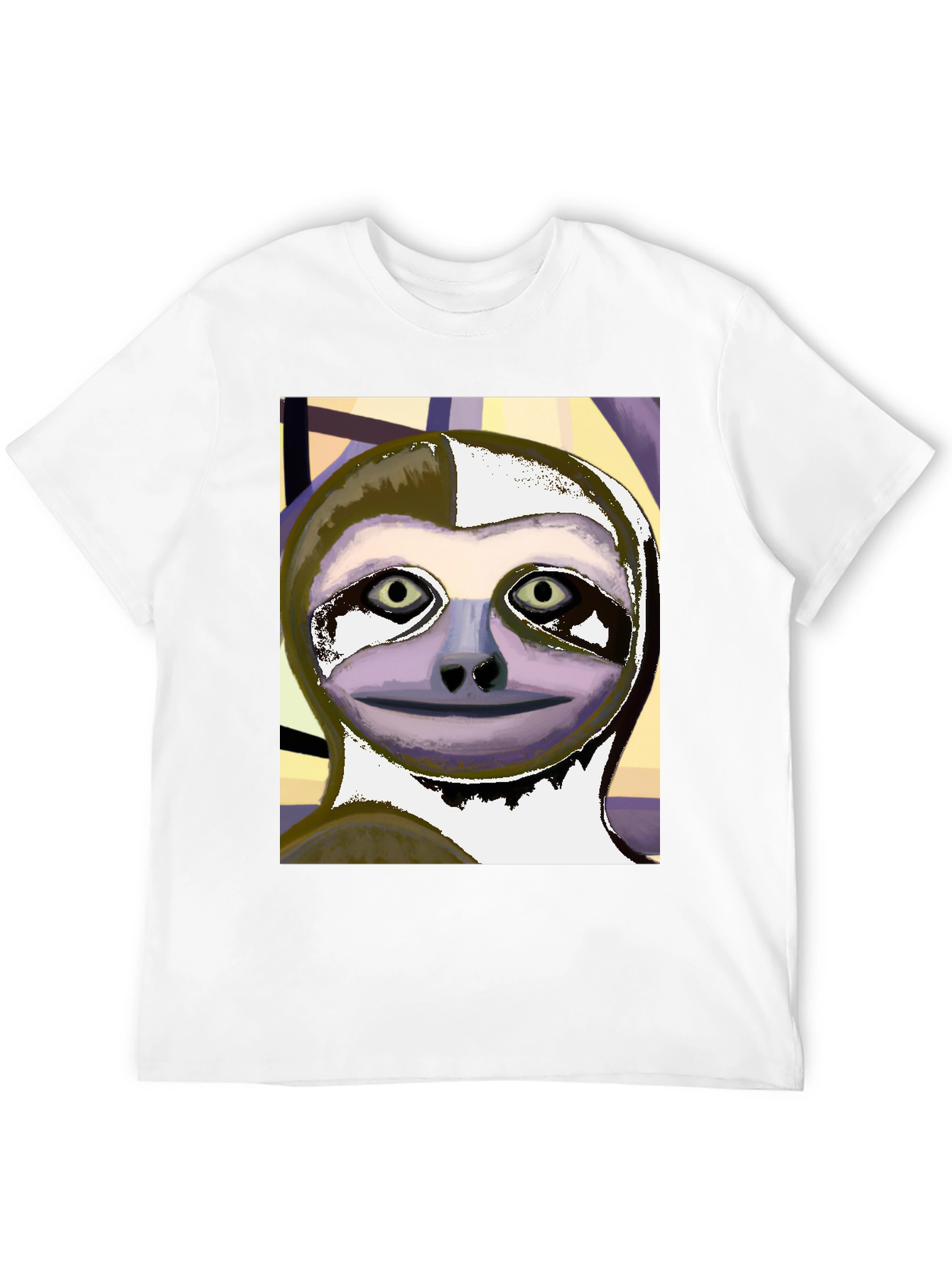 Black Sloth Art Tee - Black Unisex T-Shirt view 12