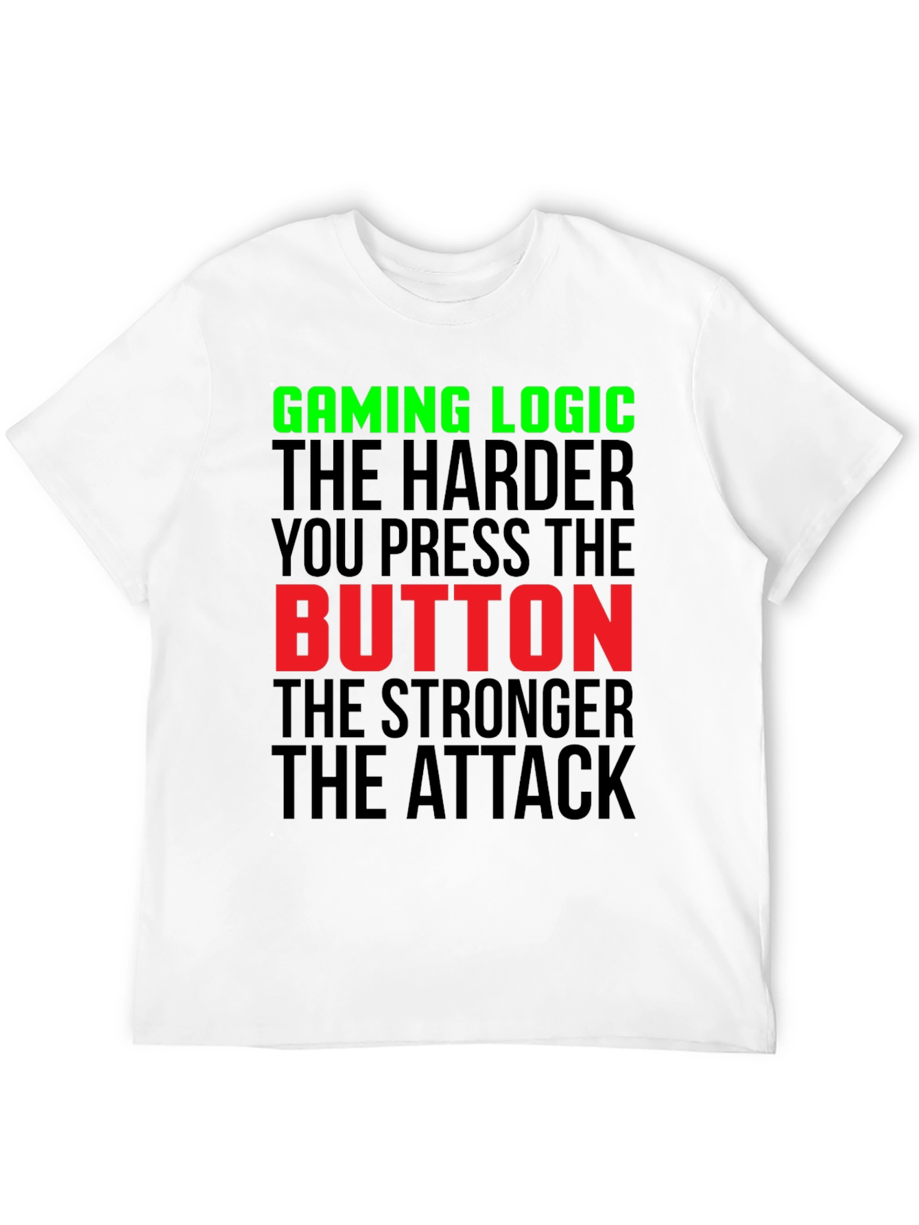 Black Gaming Logic T-Shirt - Harder You Press the Button view 12