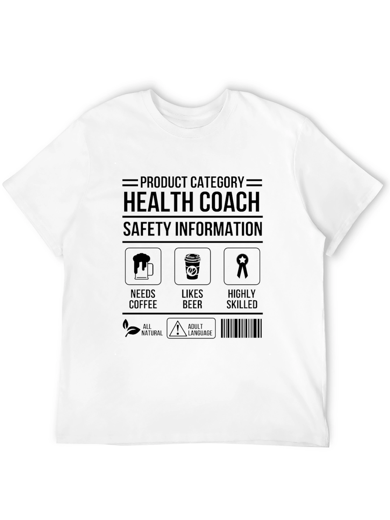 Black Health Coach Novelty T-Shirt view 12