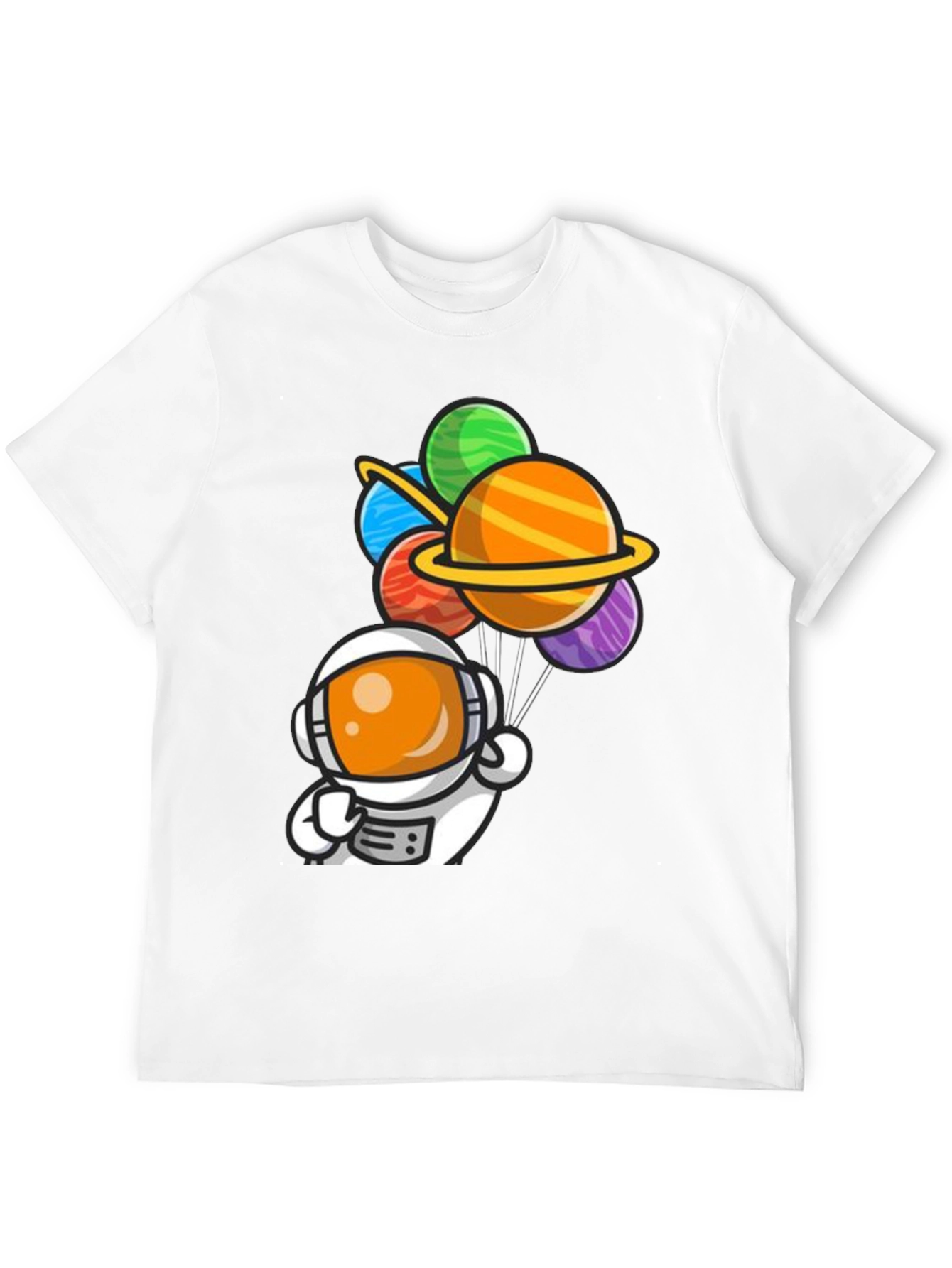 Black Astronaut Planet Balloons Graphic Tee view 12