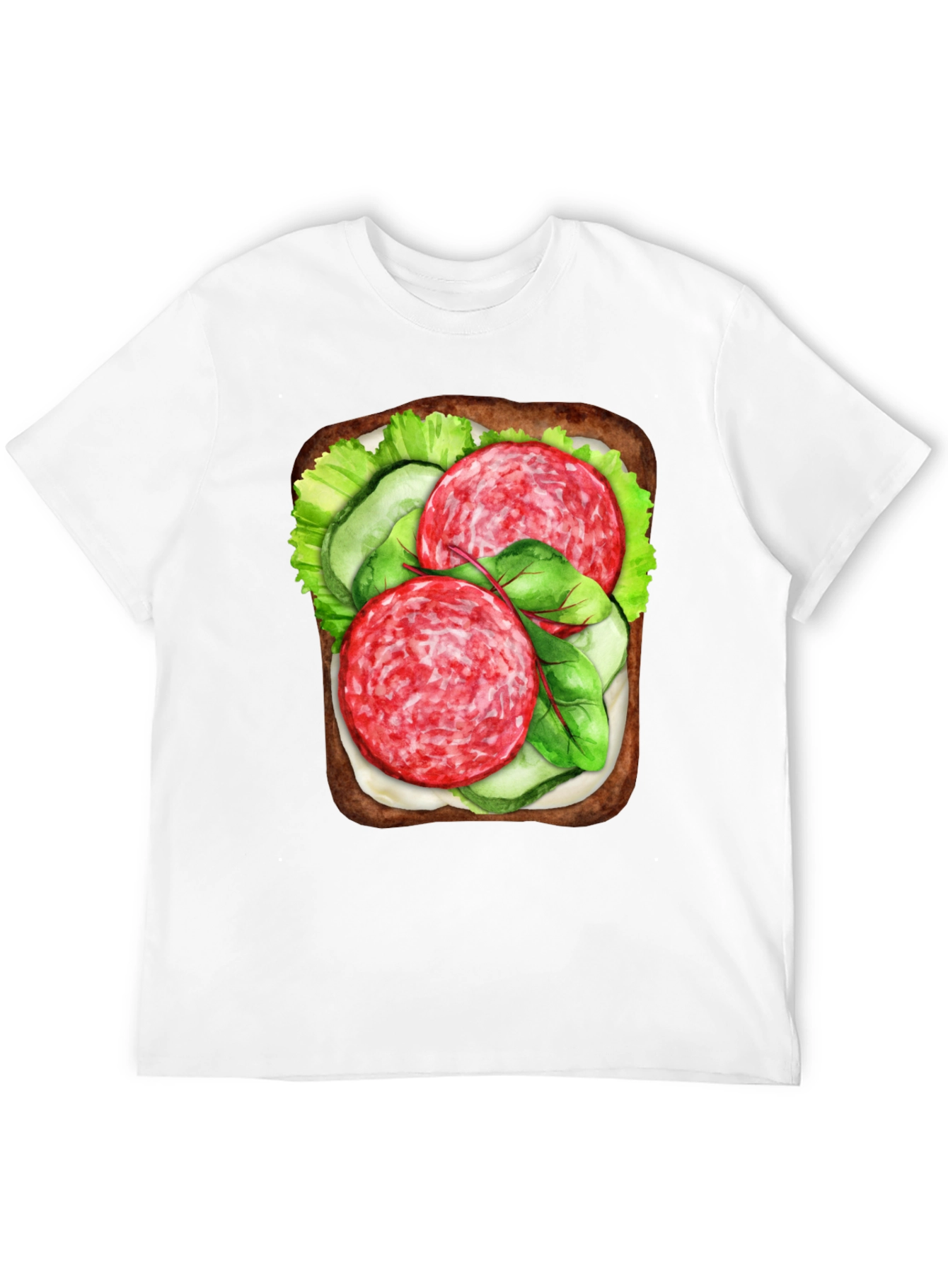 Black Funny Sandwich Graphic Tee - Foodie T-Shirt view 12
