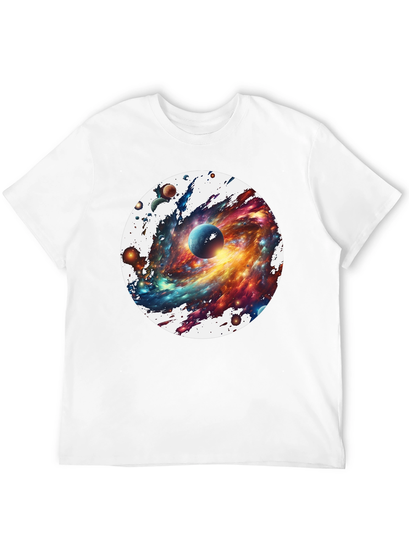 Black Galaxy Blast T-Shirt - Space Print Tee view 12