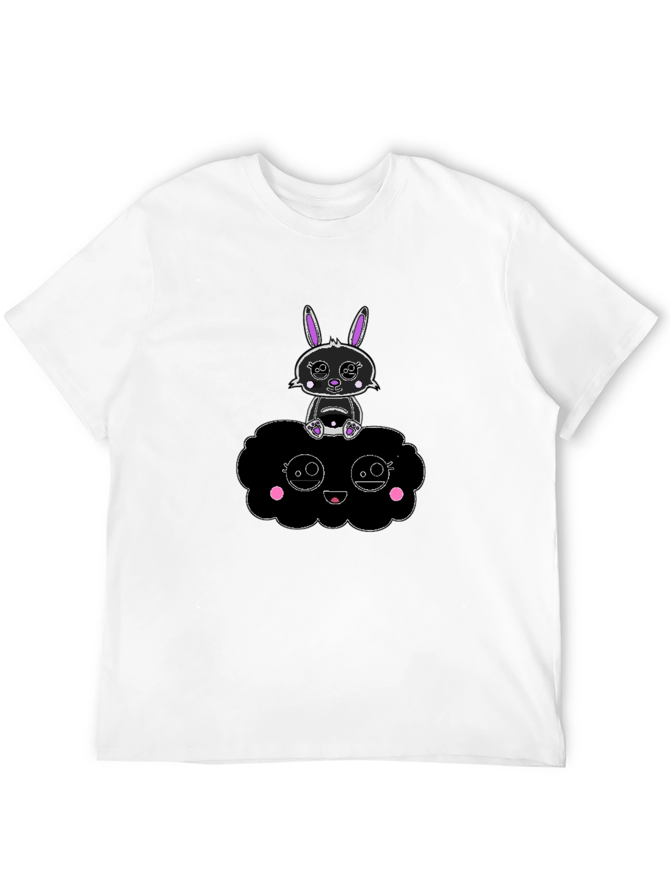 Black Bunny Cloud Graphic Tee - Soft Cotton Blend view 12