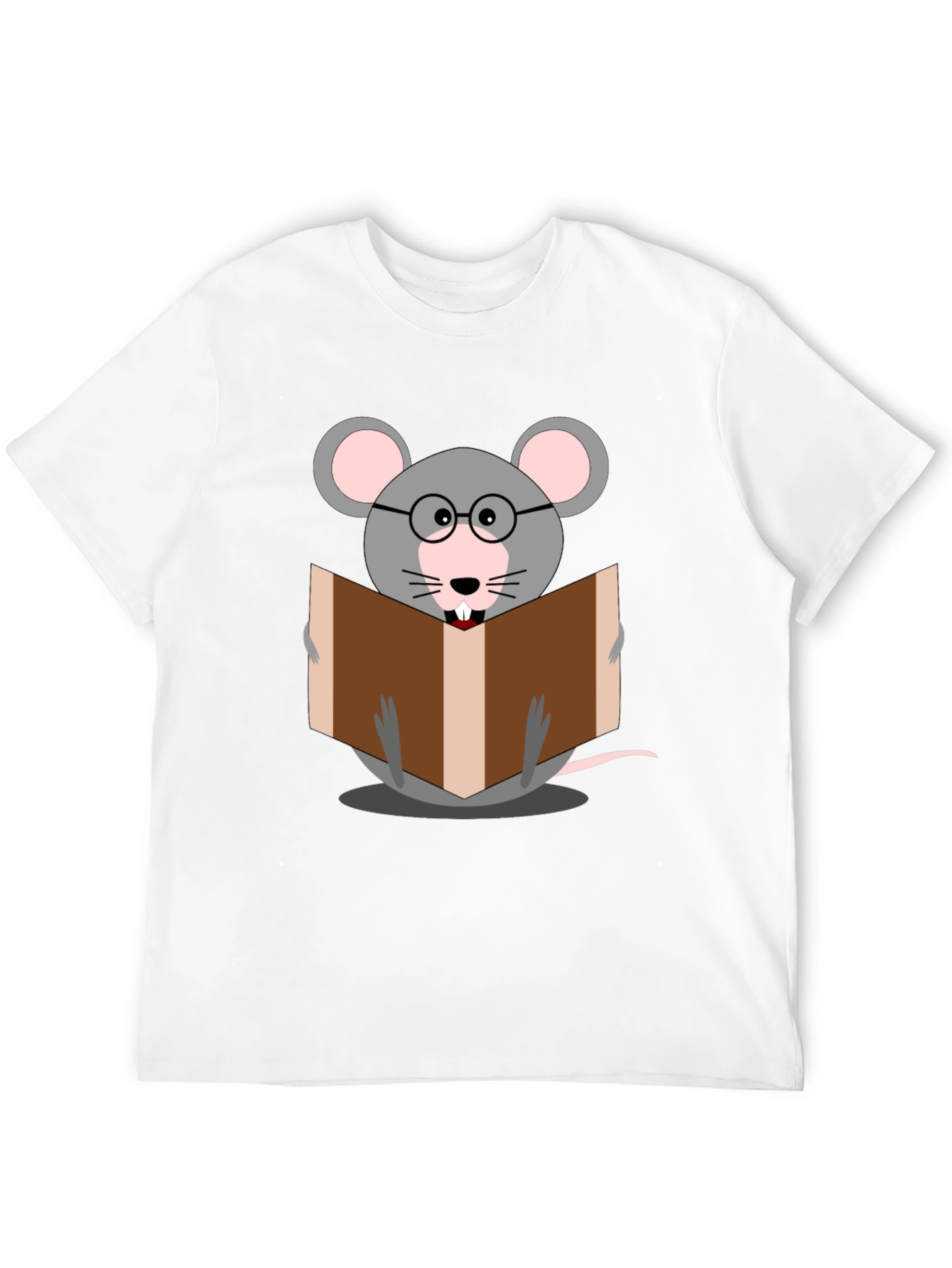 Black Bookworm Mouse Graphic Tee - Read in Style view 12
