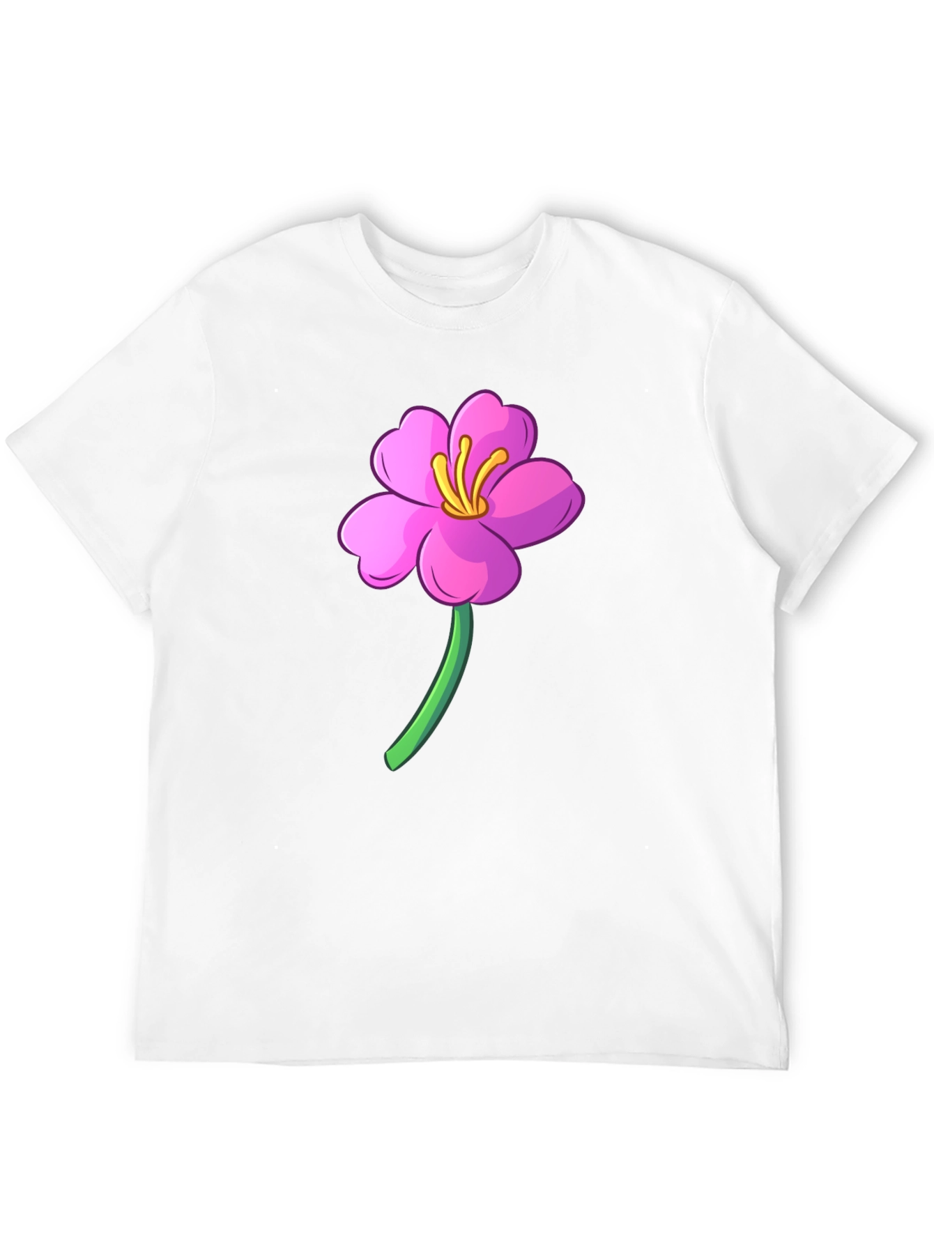 Black Pink Flower Graphic Black T-Shirt view 12