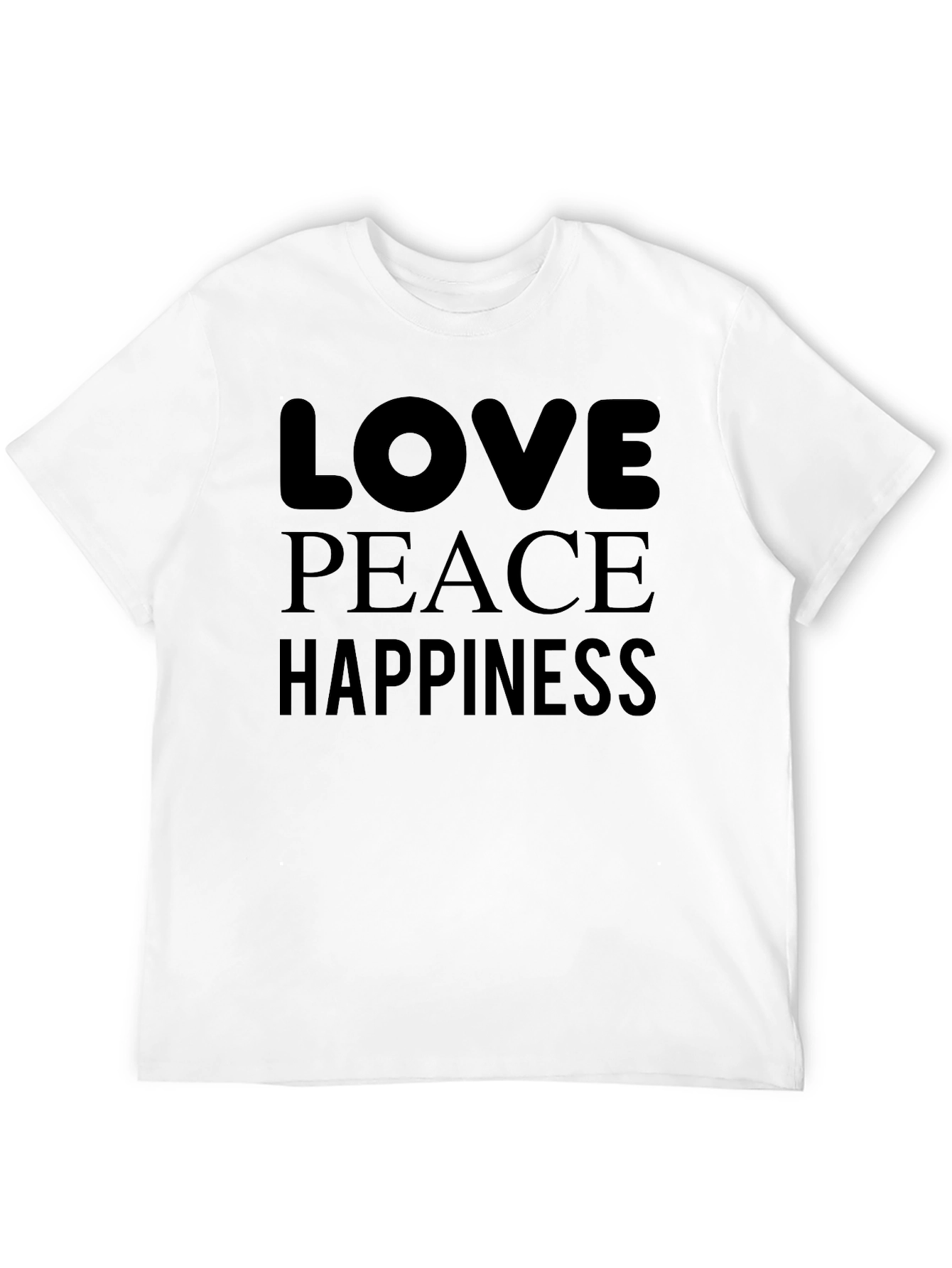 Black Love Peace Happiness Black Graphic Tee view 12