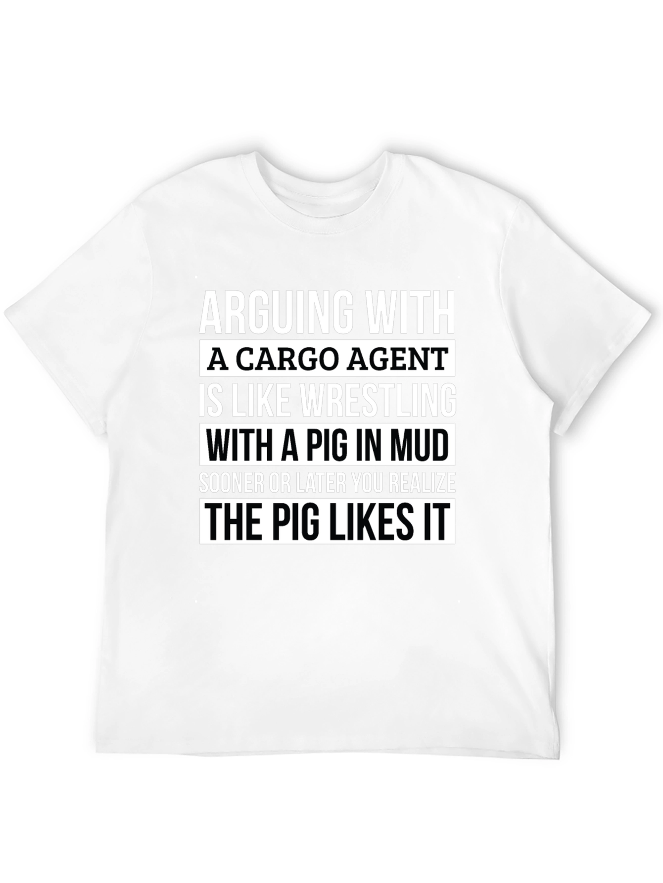 Black Cargo Agent Pig T-Shirt - Funny Job Tee view 12
