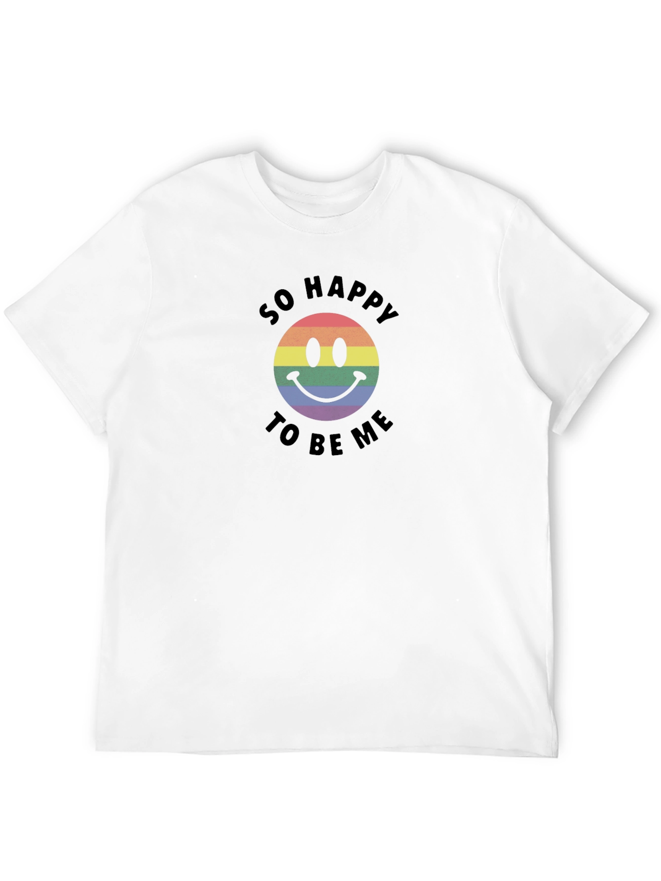 Black So Happy To Be Me Rainbow Smiley T-Shirt view 12