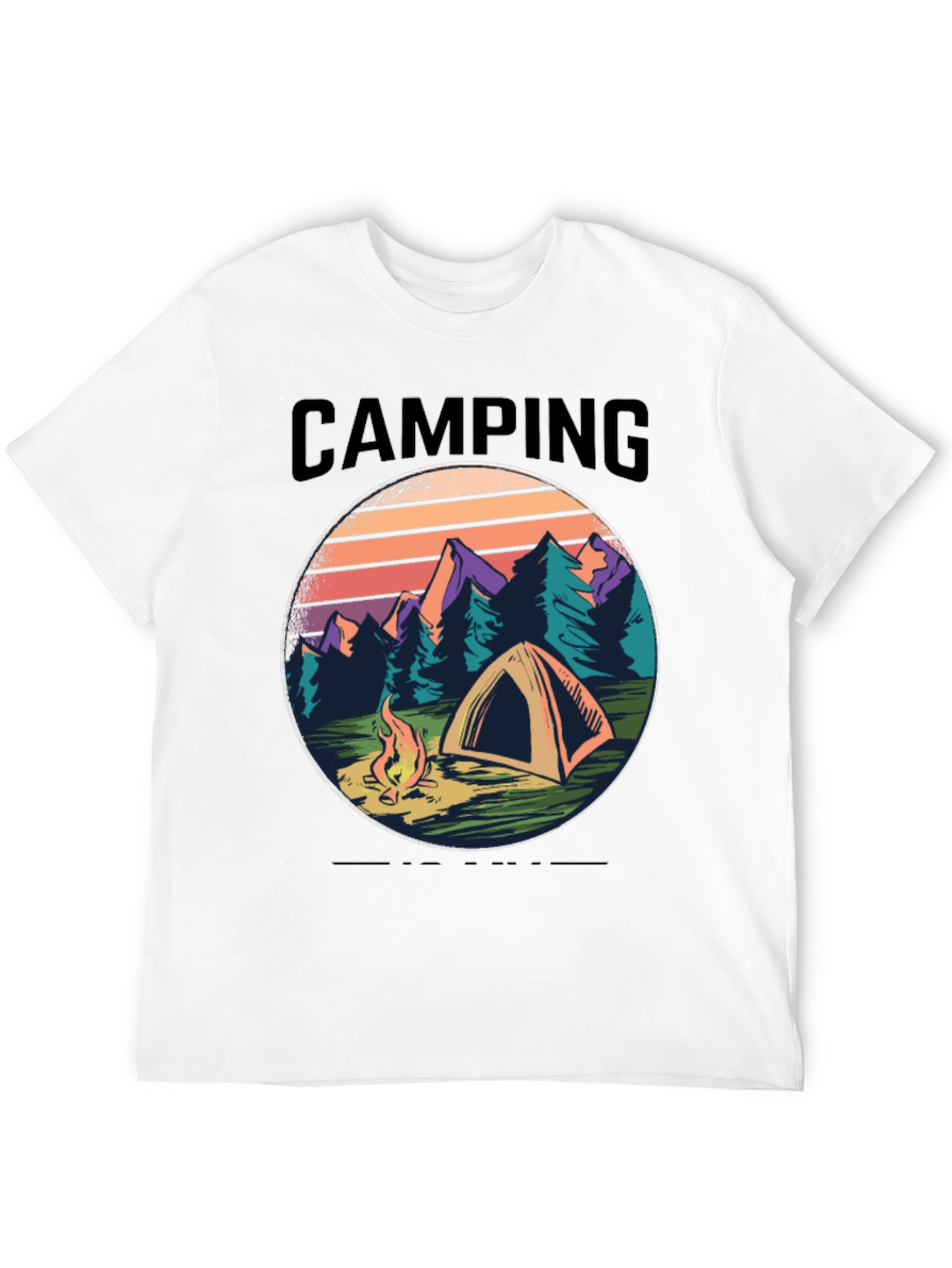 Black Camping Graphic Tee - Nature Adventure Shirt view 12