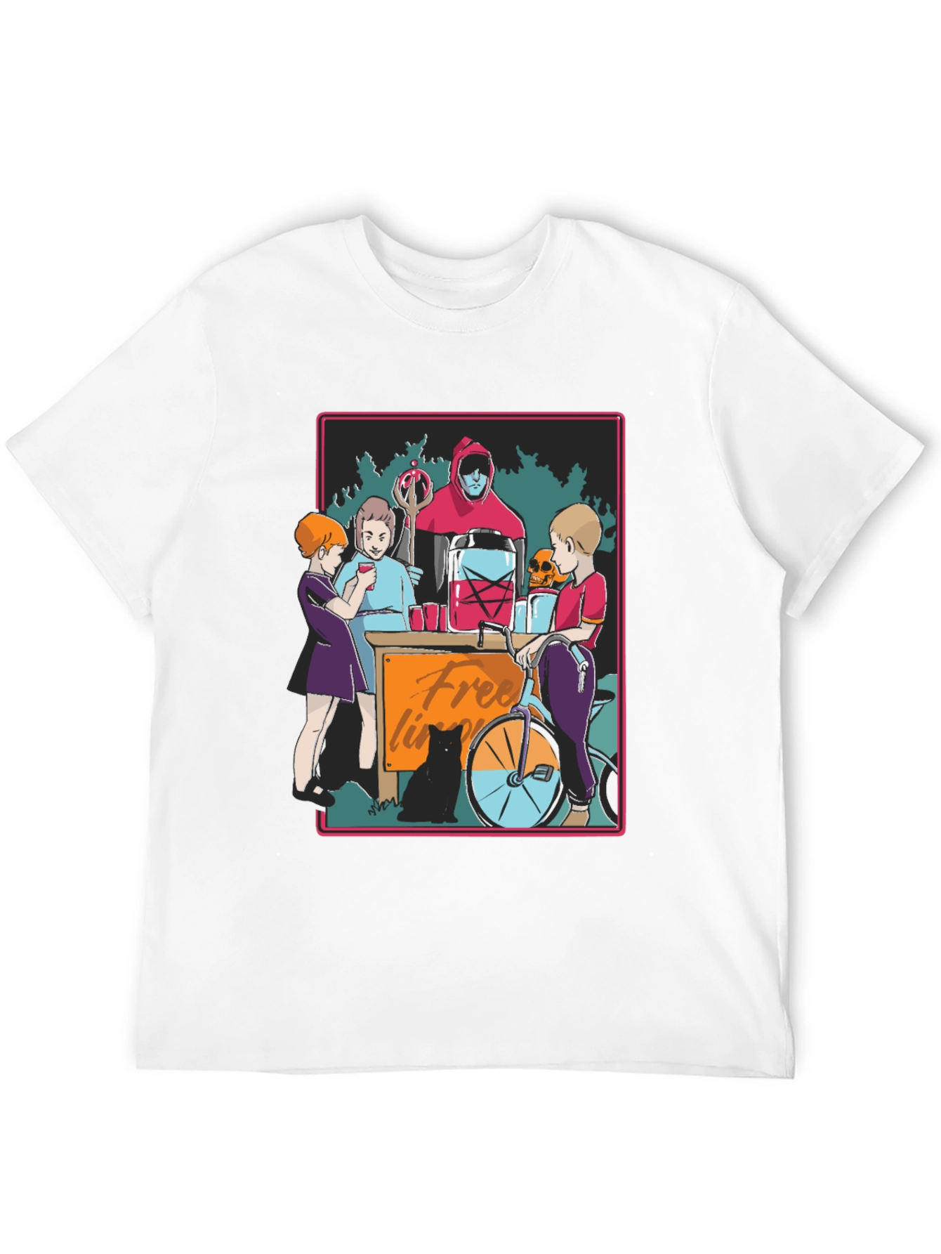 Black Cartoon Graphic Print Tee view 12