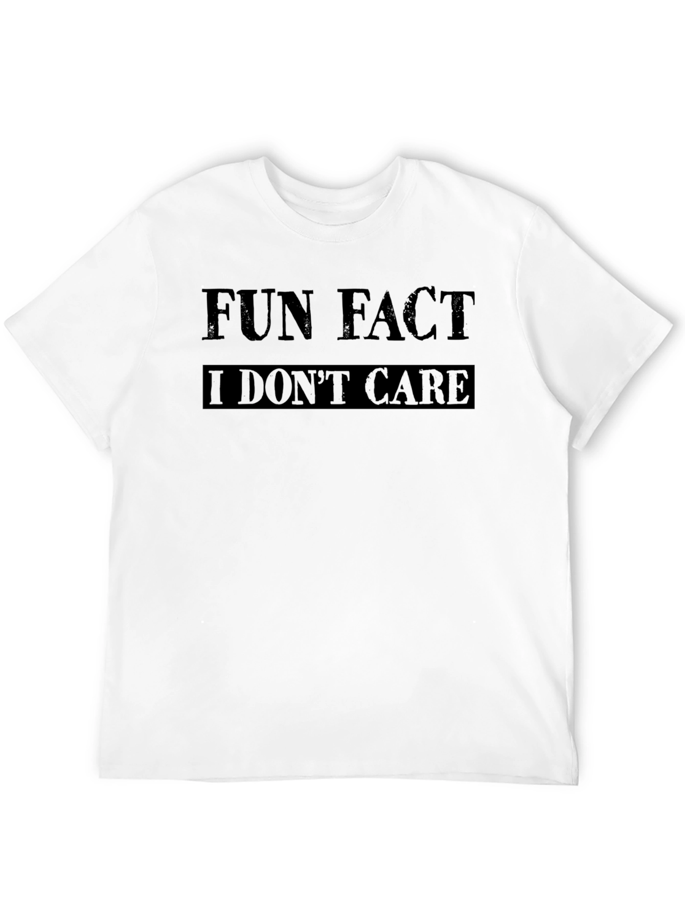 Black Fun Fact I Don't Care Black T-Shirt view 12