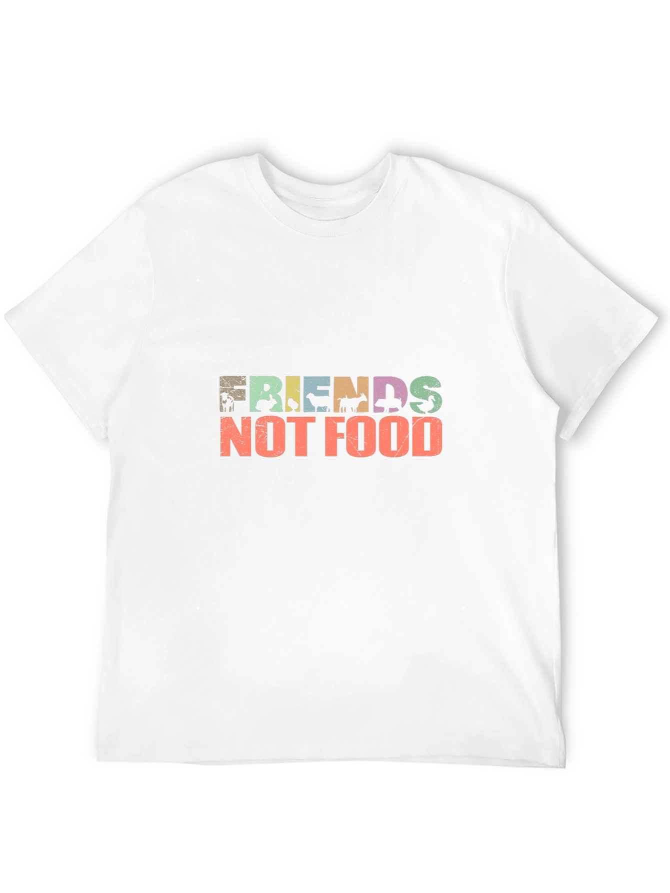 Black Friends Not Food T-Shirt Vegan Animal Lover view 12