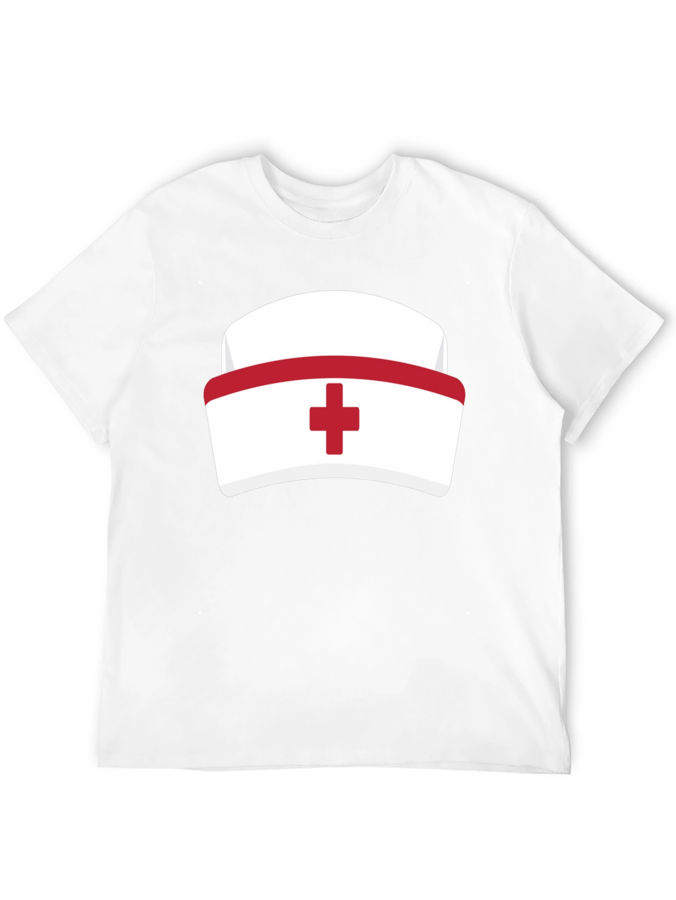 Black Nurse Hat Graphic T-Shirt - Black Cotton Tee view 12