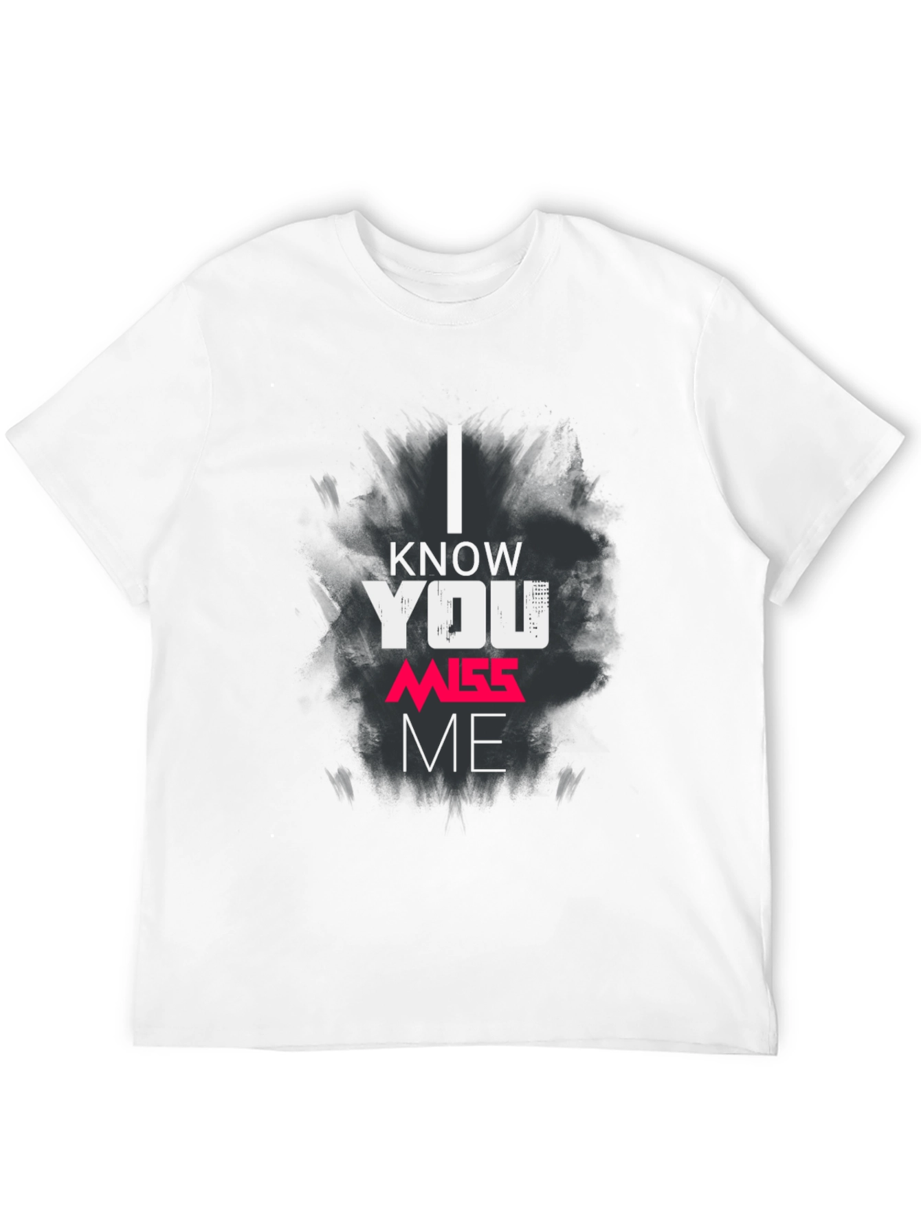 Black I Know You Miss Me Graphic Print Black T-Shirt view 12