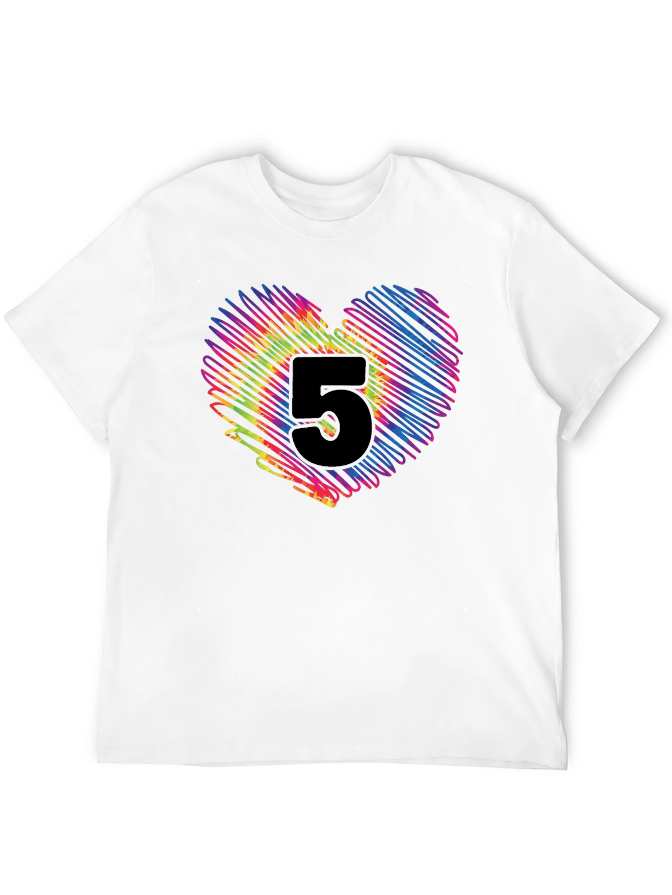 Black Number Five Heart Graphic T-Shirt view 12