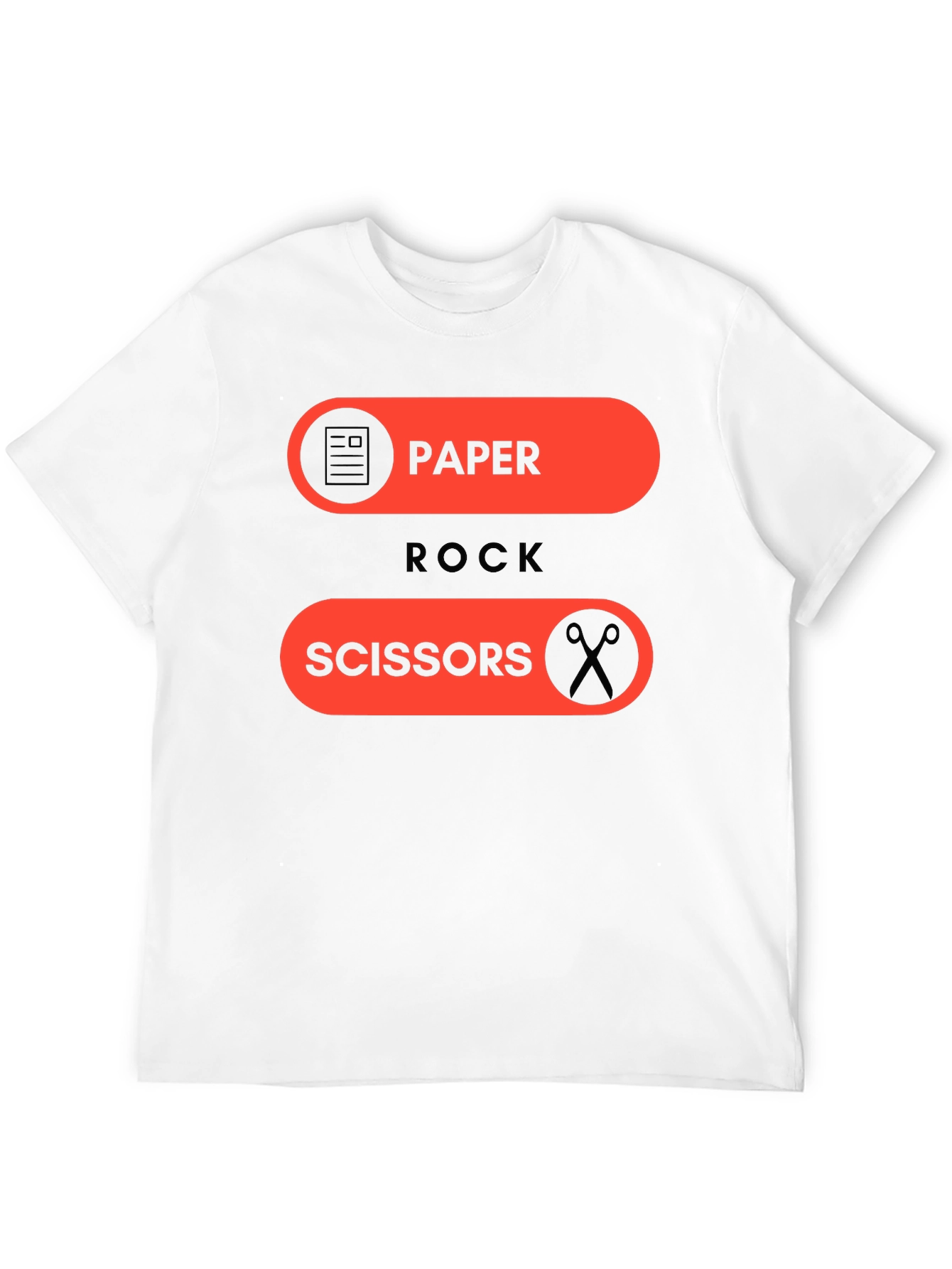 Black Paper Rock Scissors Graphic Tee - Fun Casual Wear view 12