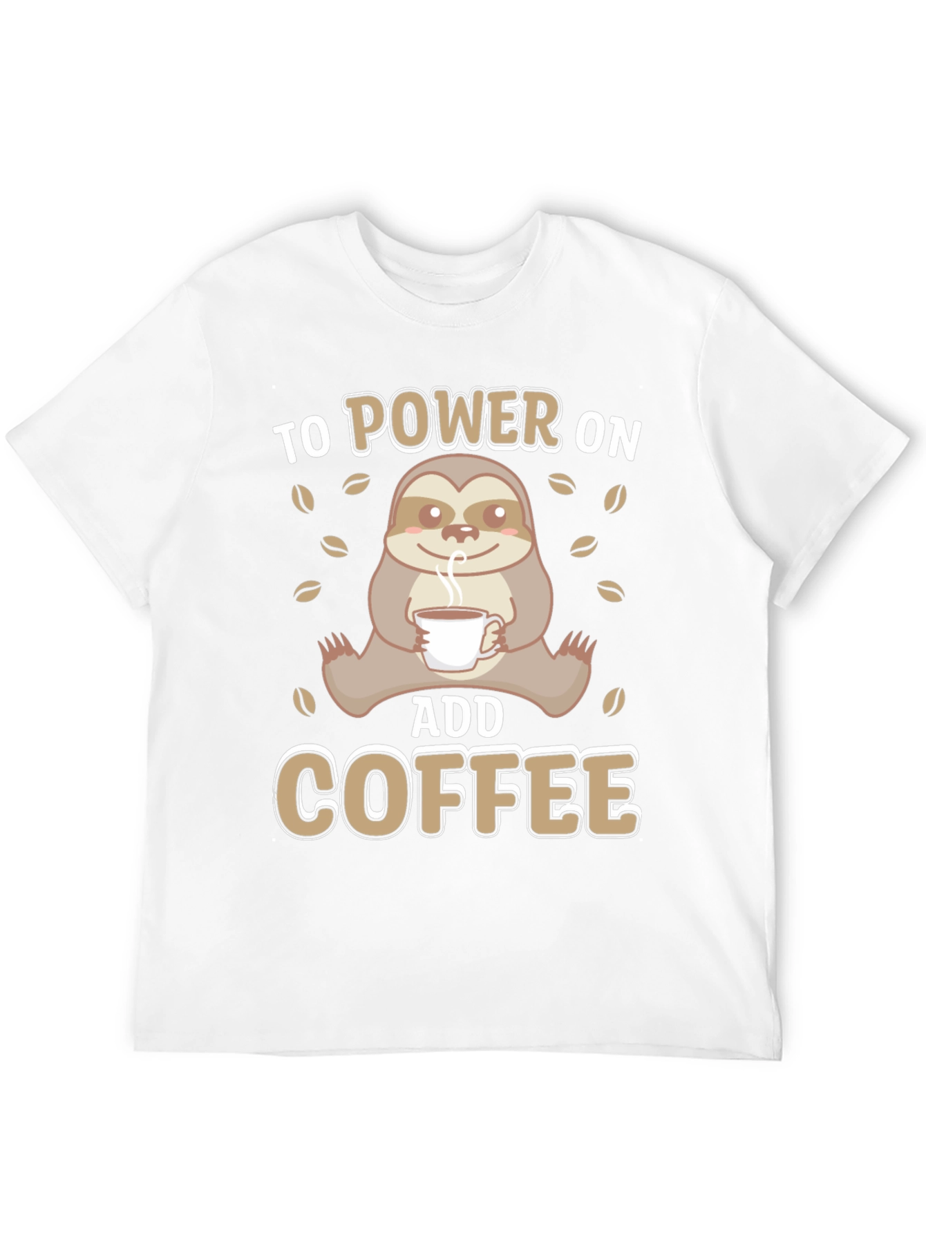 Black Sloth Coffee T-Shirt - Power On, Add Coffee! view 12