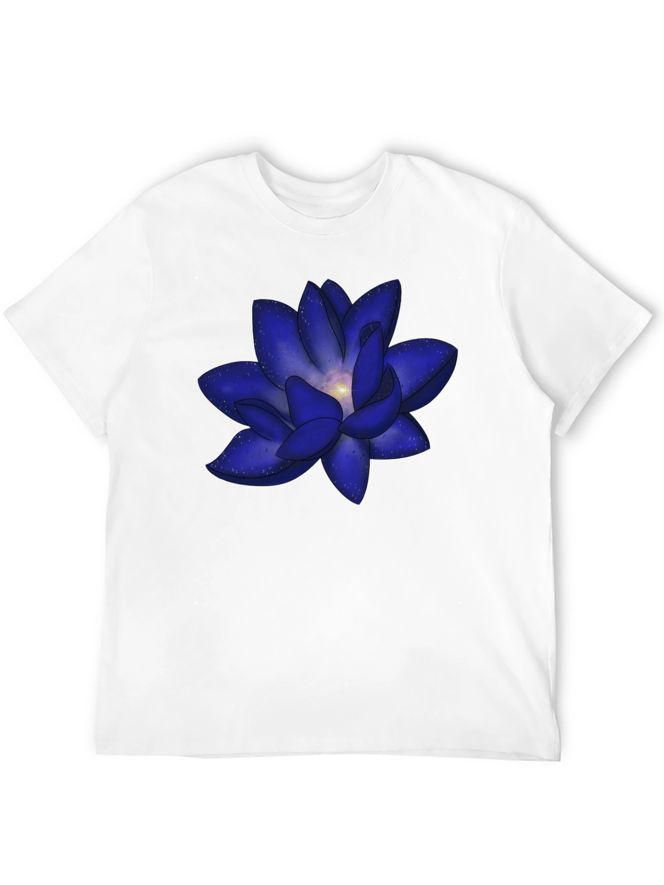 Black Blue Space Lotus Graphic T-Shirt - Modern Design view 12