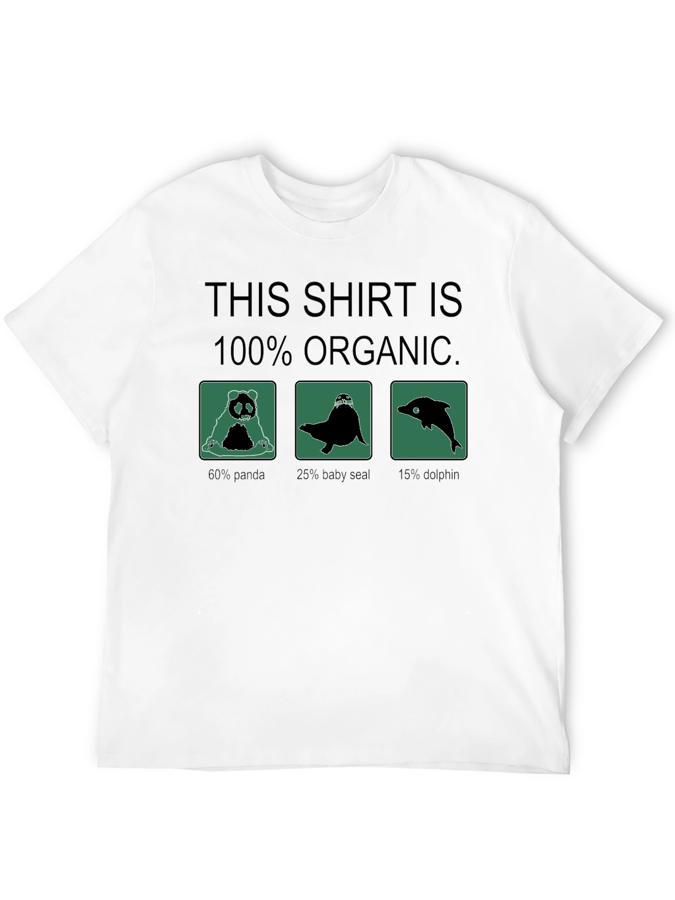 Black 100% Organic Funny Animal T-Shirt view 12