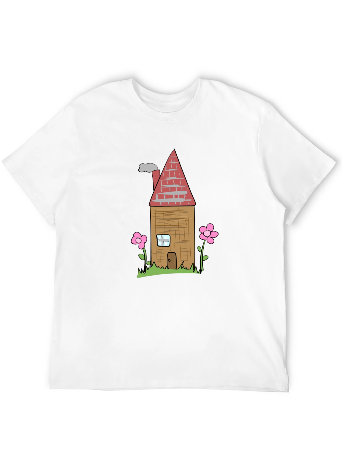 Black Cartoon House Graphic T-Shirt - Black view 12