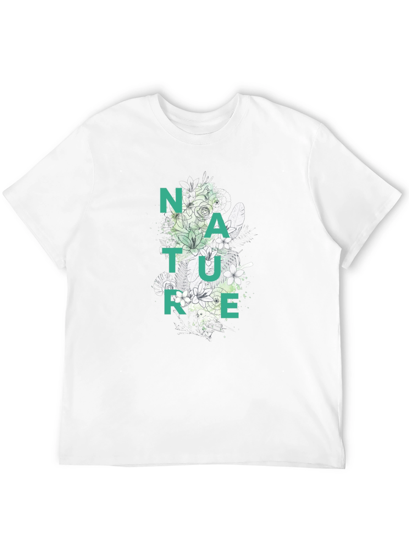 Black Nature Graphic Print Black T-Shirt view 12