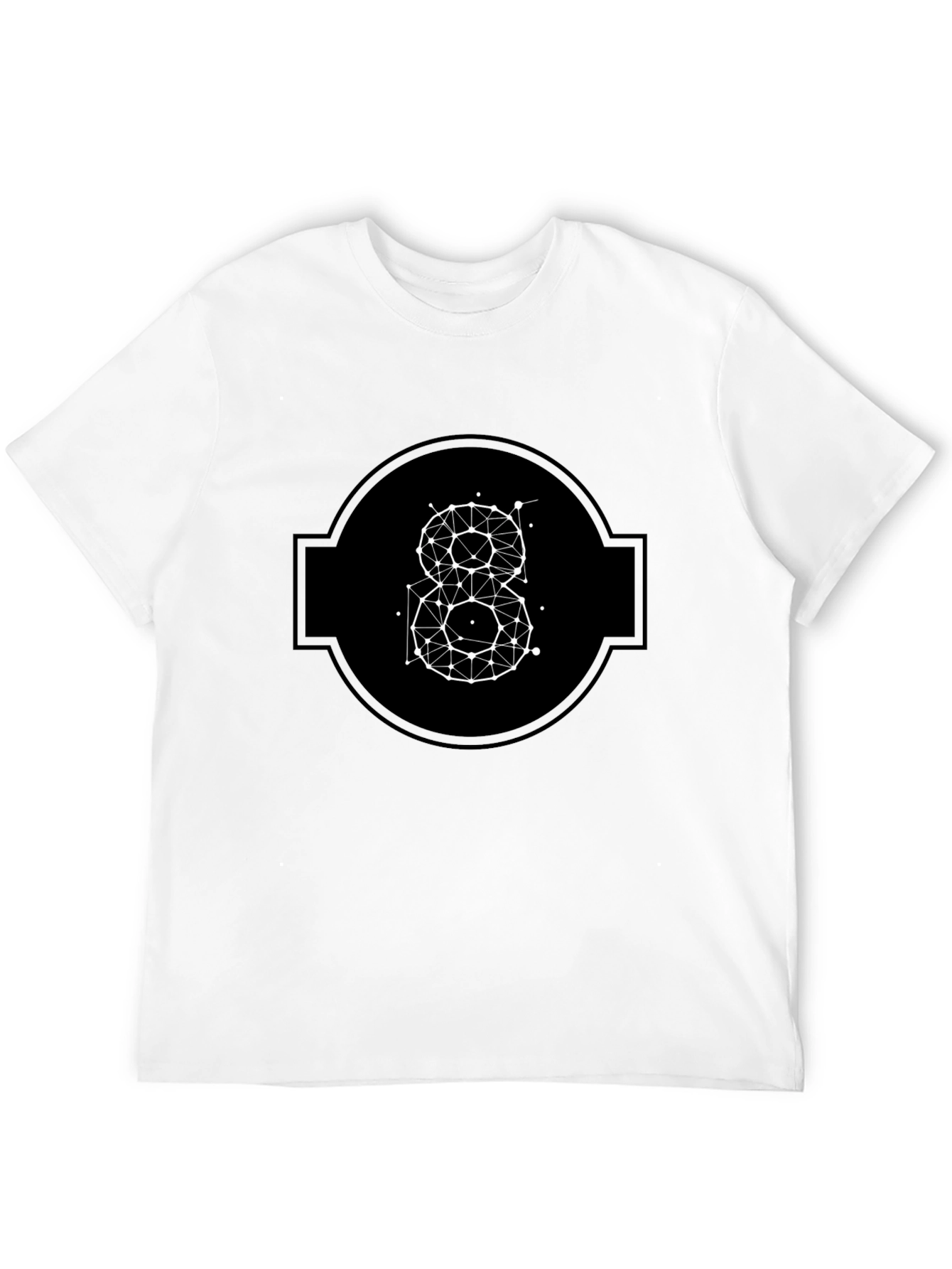 Black Geometric 8 Design T-Shirt view 12